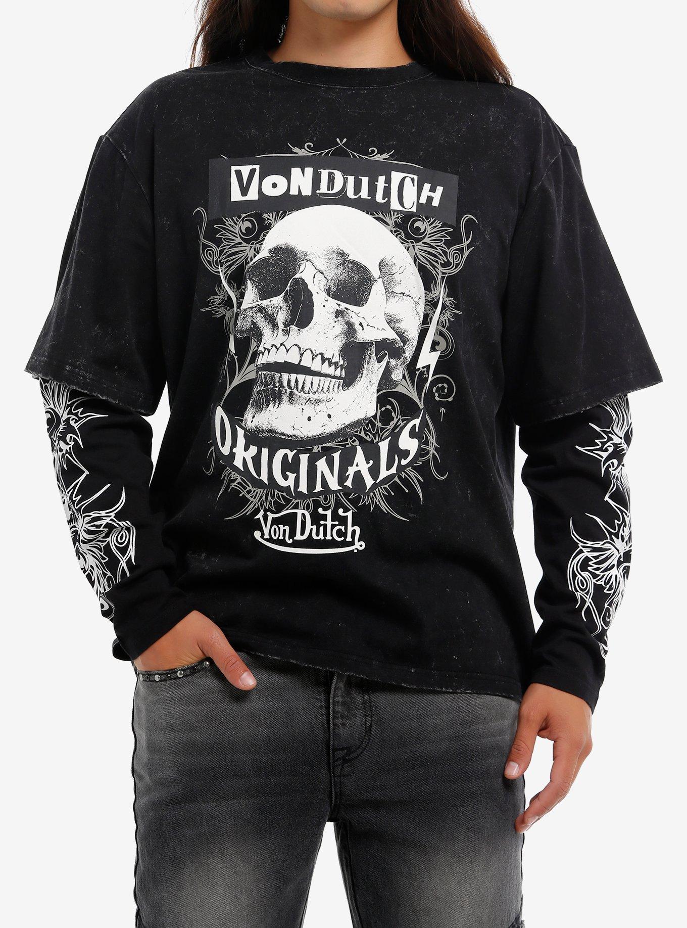 Von Dutch Skull Filigree Twofer Long-Sleeve T-Shirt, , hi-res