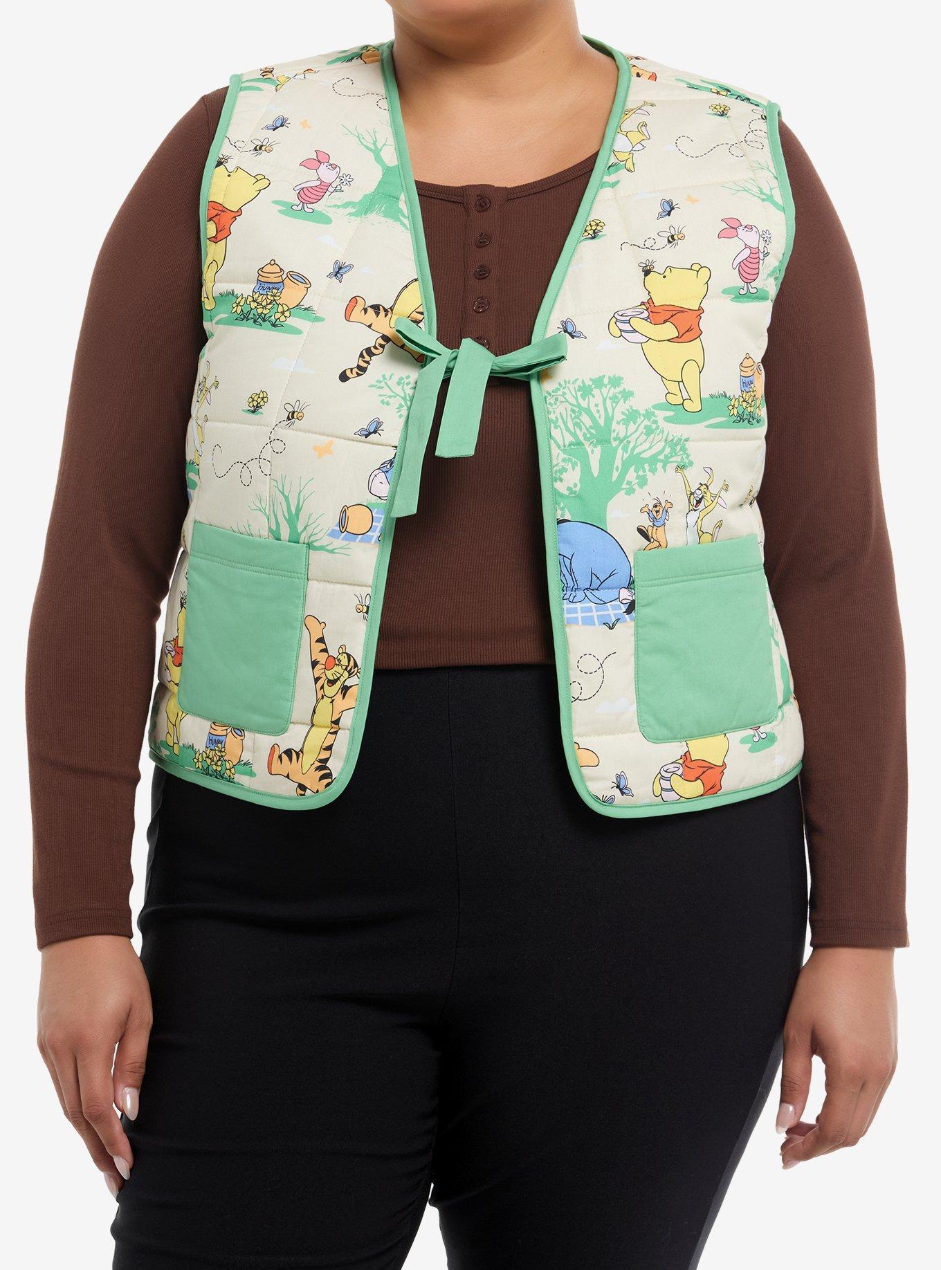 Disney Winnie The Pooh Girls Quilted Vest Plus Size, , hi-res