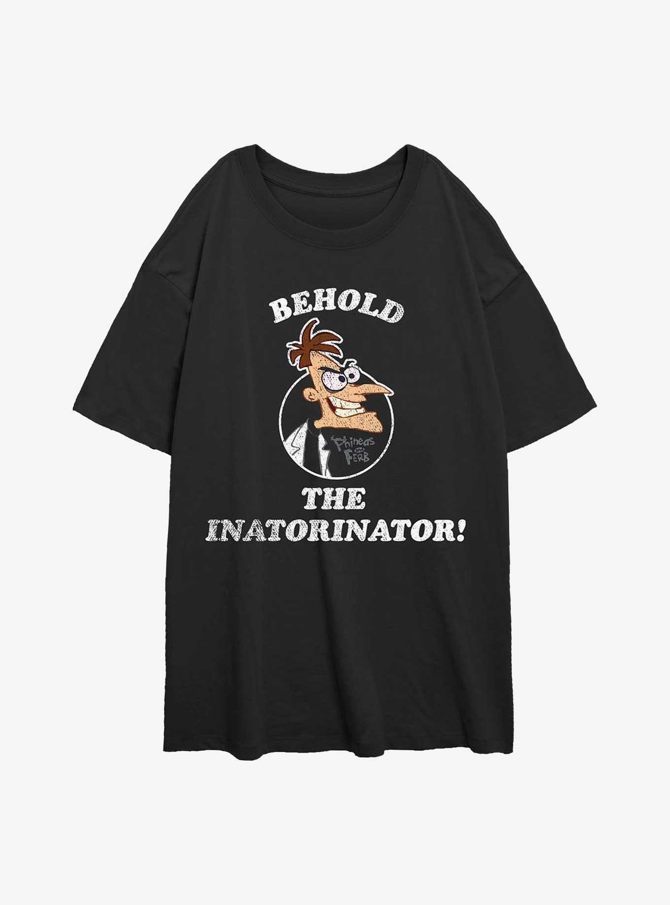 Phineas And Ferb Trust Me Girls Oversized T-Shirt, BLACK, hi-res