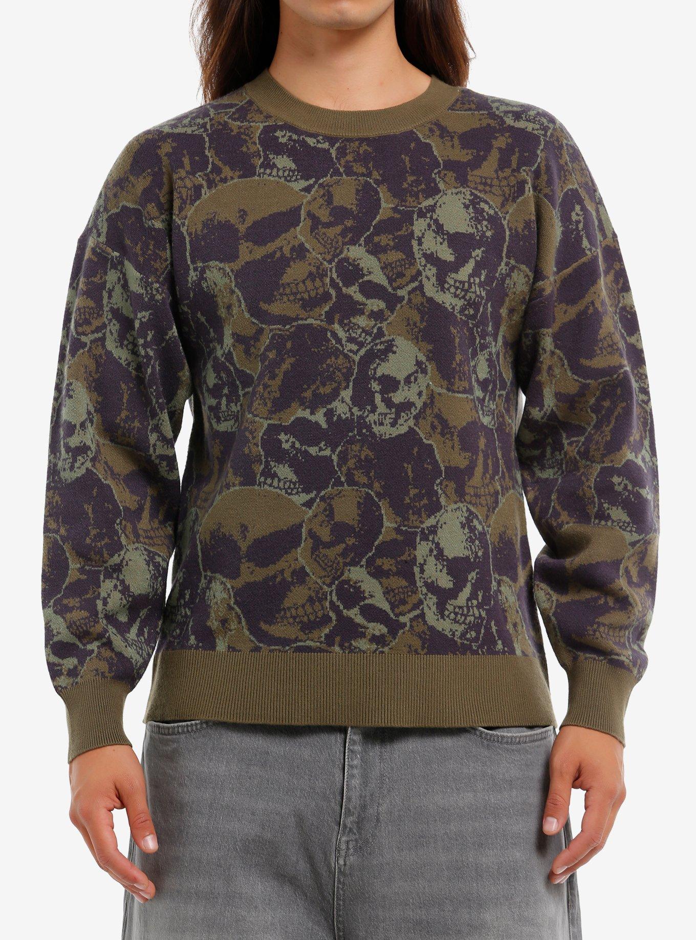 Green Skulls Sweater, , hi-res