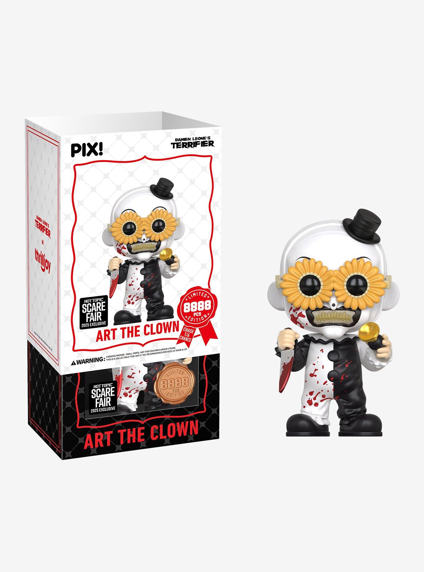 Thrilljoy Terrifier Pix! Art The Clown Collectible Figure Hot Topic Exclusive, , hi-res