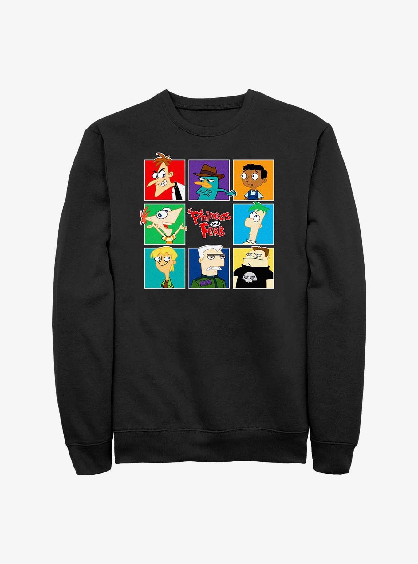 Phineas And Ferb Gangs All Here Crew Sweatshirt