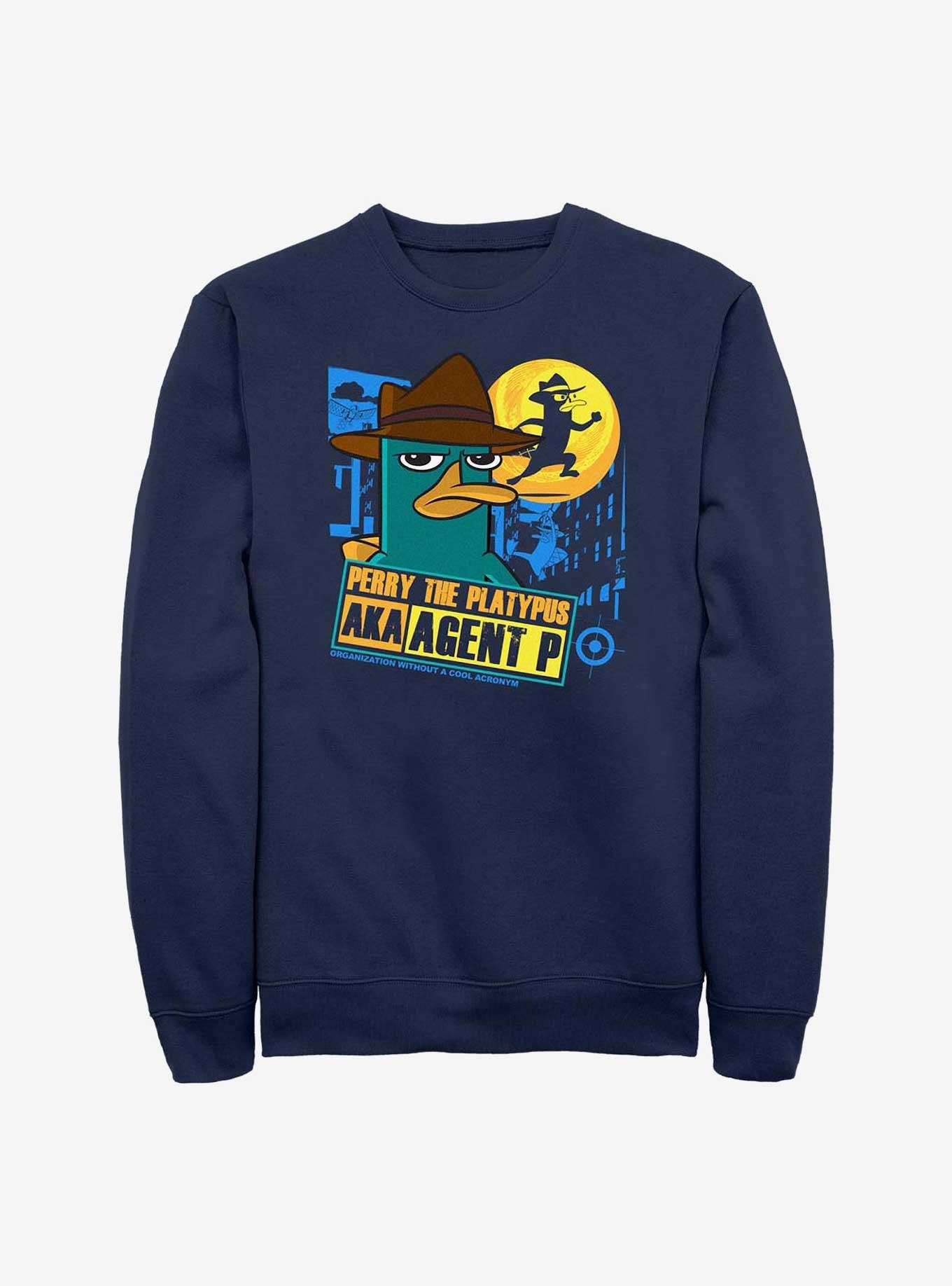 Phineas And Ferb Night Agent Crew Sweatshirt