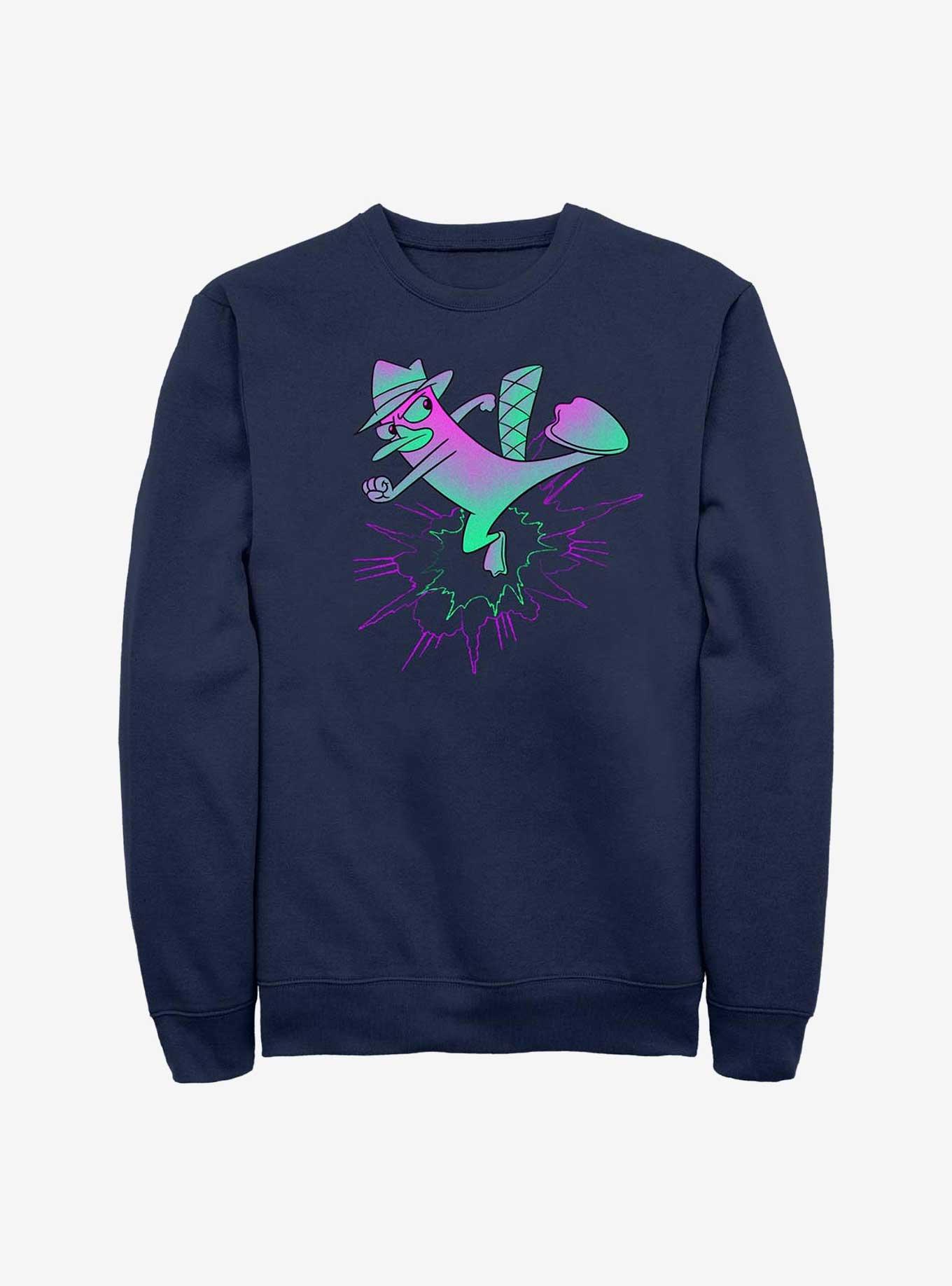 Phineas And Ferb Platyblast Crew Sweatshirt, NAVY, hi-res