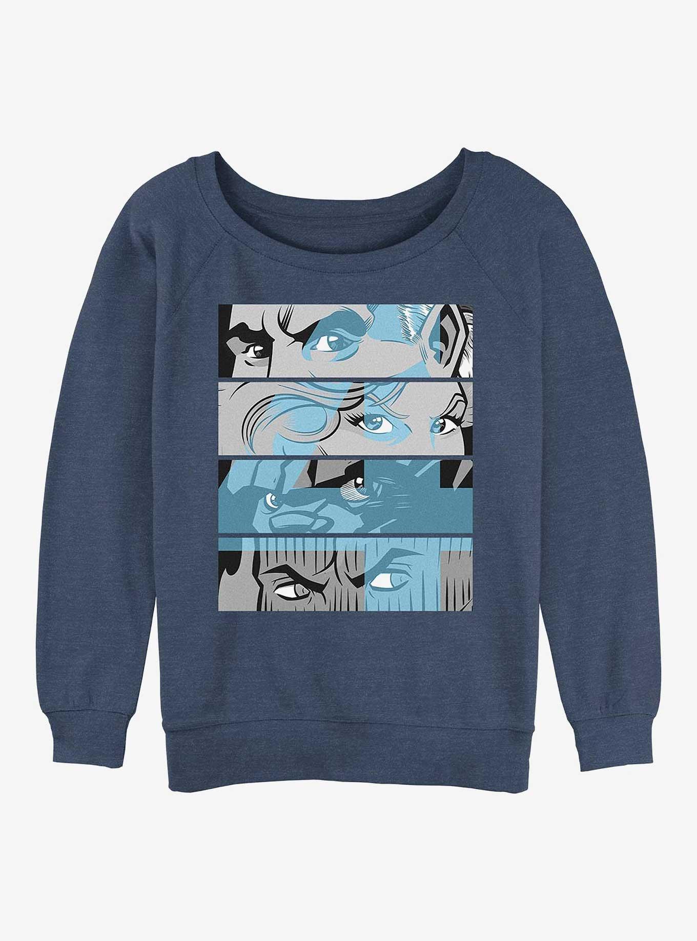 Marvel Fantastic Four Fantastic Blue Eyes Girls Slouchy Sweatshirt, BLUEHTR, hi-res