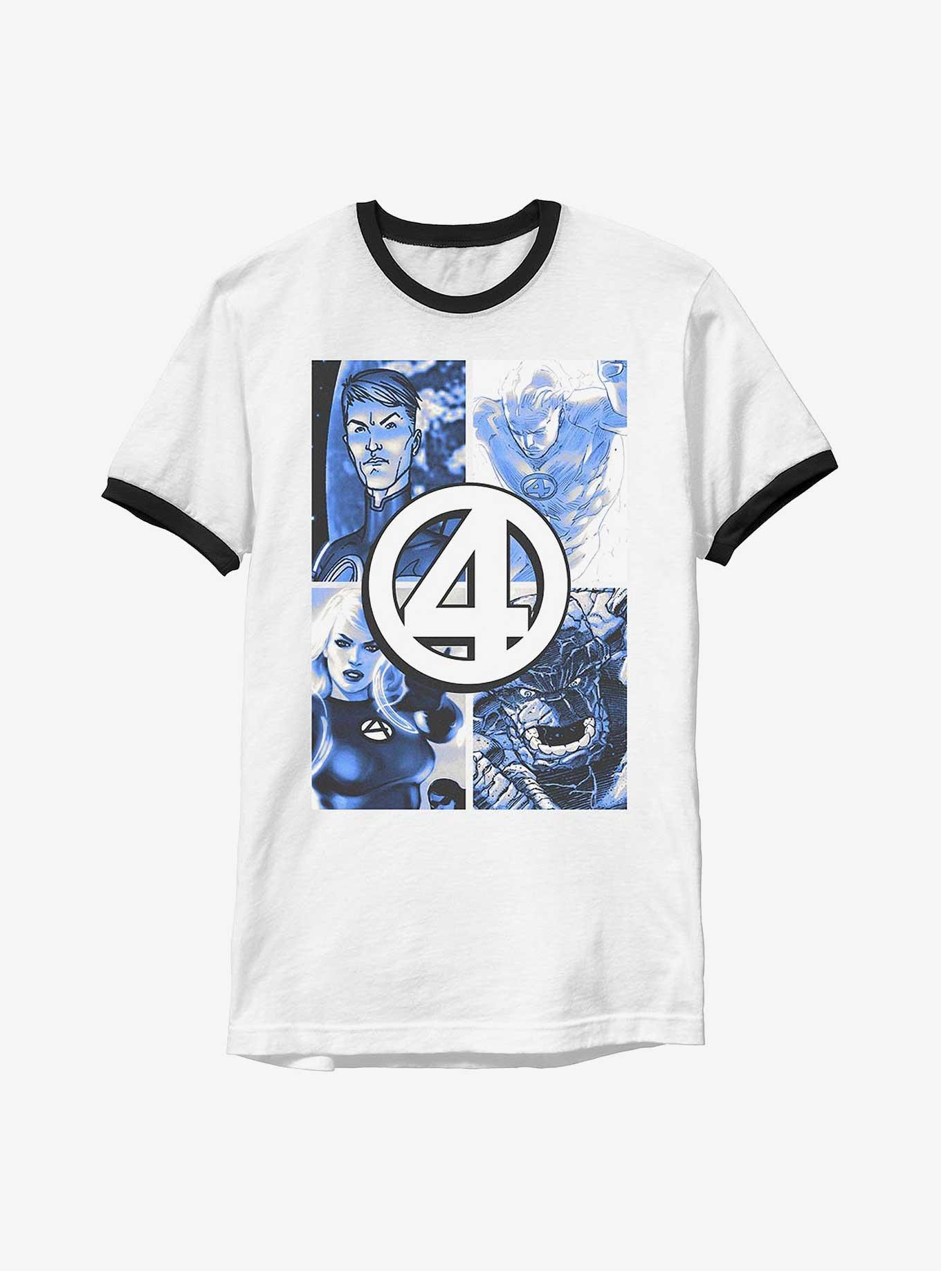 Marvel Fantastic Four Straight Boxes Ringer T-Shirt, WHTBLK, hi-res