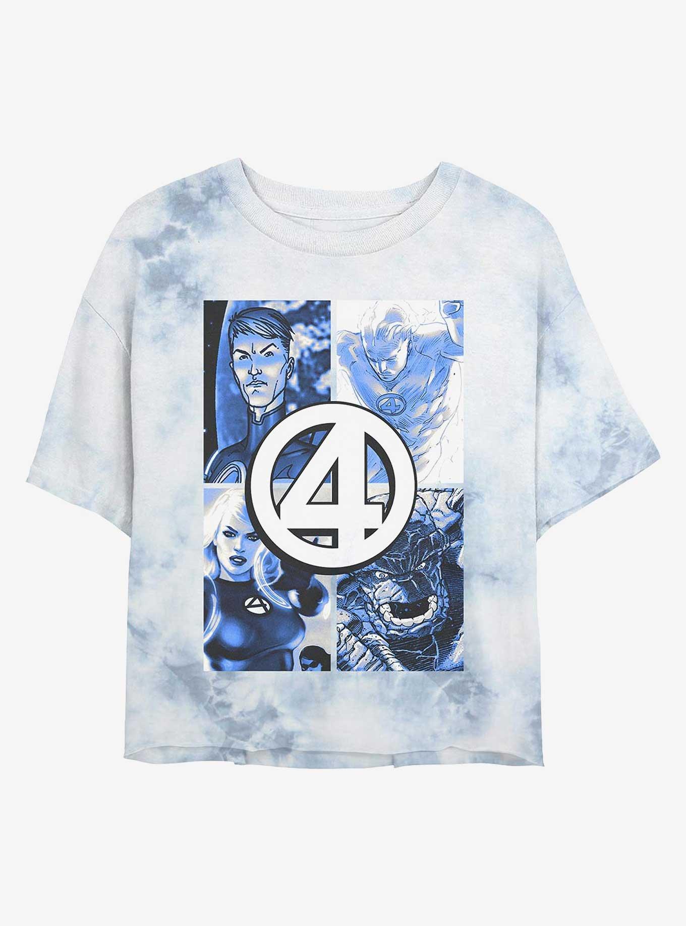 Marvel Fantastic Four Straight Boxes Girls Tie-Dye Crop T-Shirt, , hi-res
