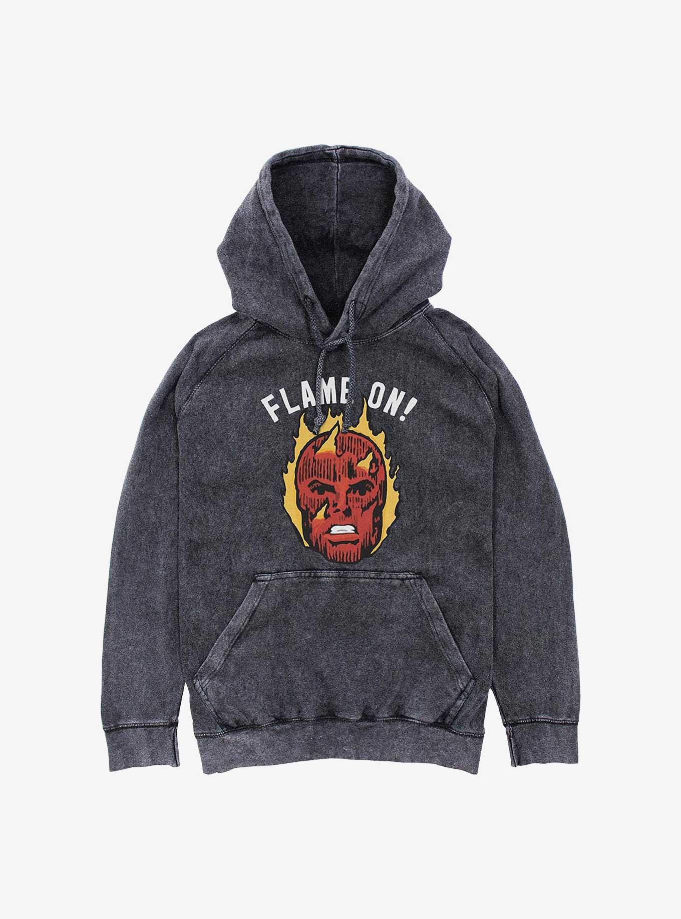 Marvel Fantastic Four Flame On Mineral Wash Hoodie