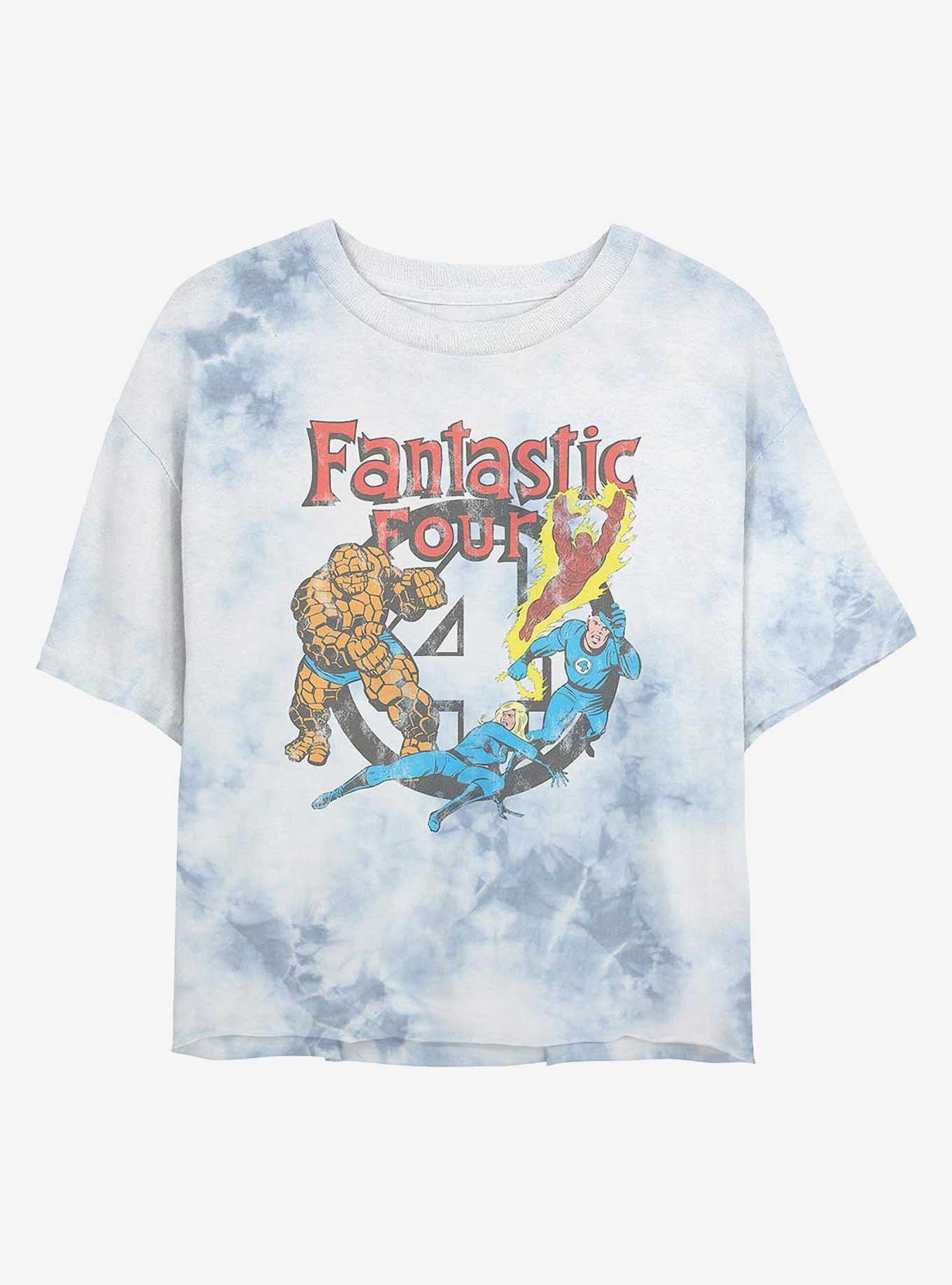 Marvel Fantastic Four Squad Girls Tie-Dye Crop T-Shirt, , hi-res
