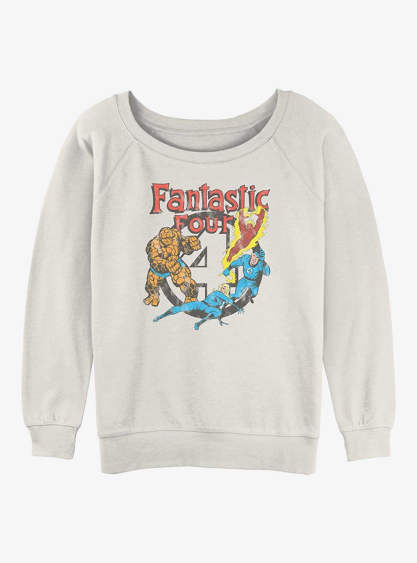 Marvel Fantastic Four Squad Girls Slouchy Sweatshirt, EGRET, hi-res