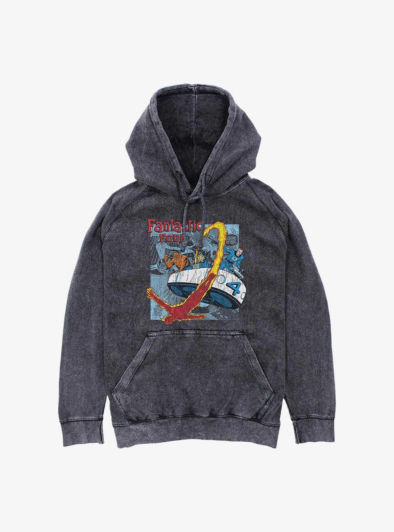 Marvel Fantastic Four Comic Mineral Wash Hoodie, BLACK, hi-res