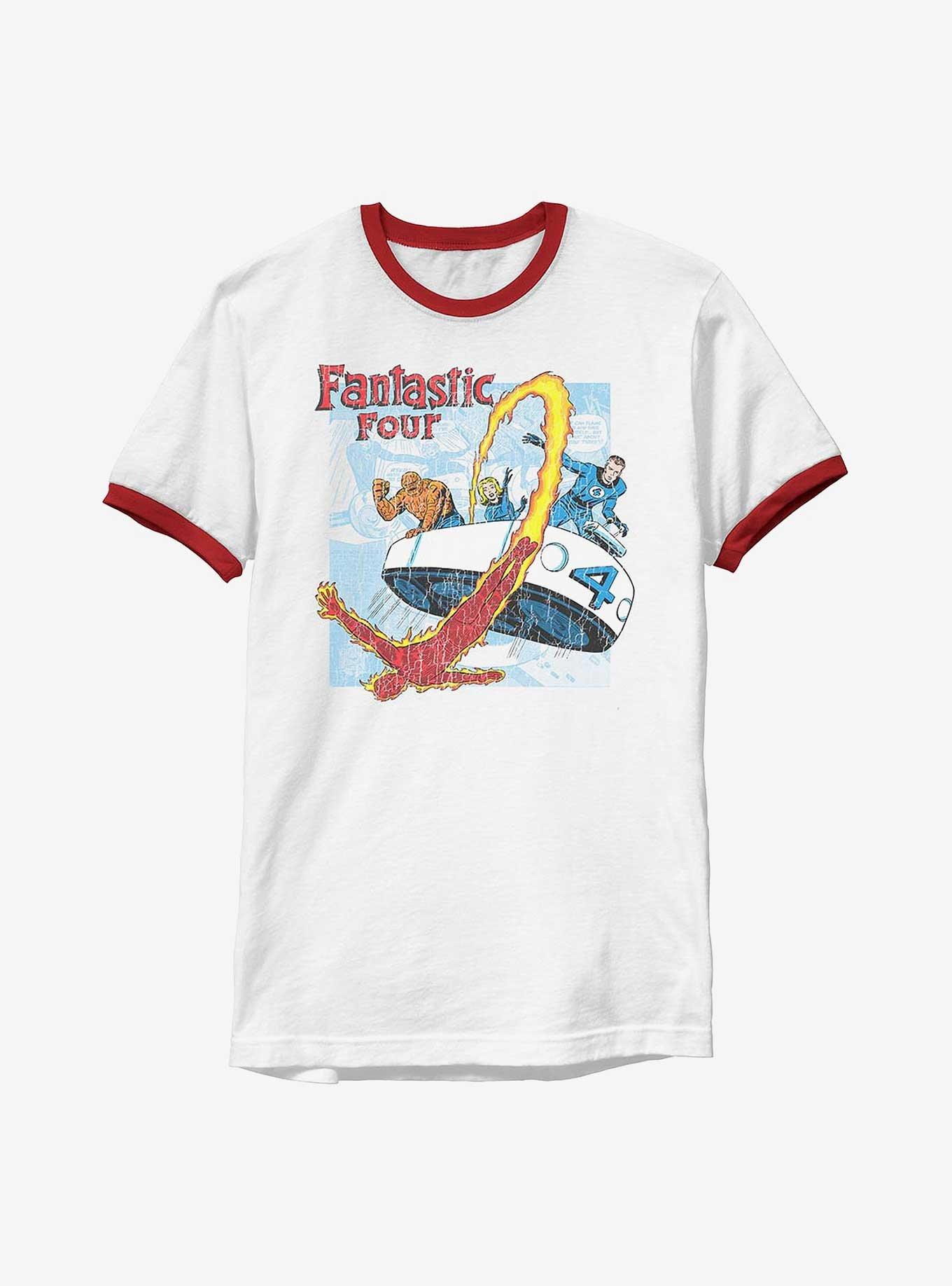 Marvel Fantastic Four Comic Ringer T-Shirt, WHTRED, hi-res