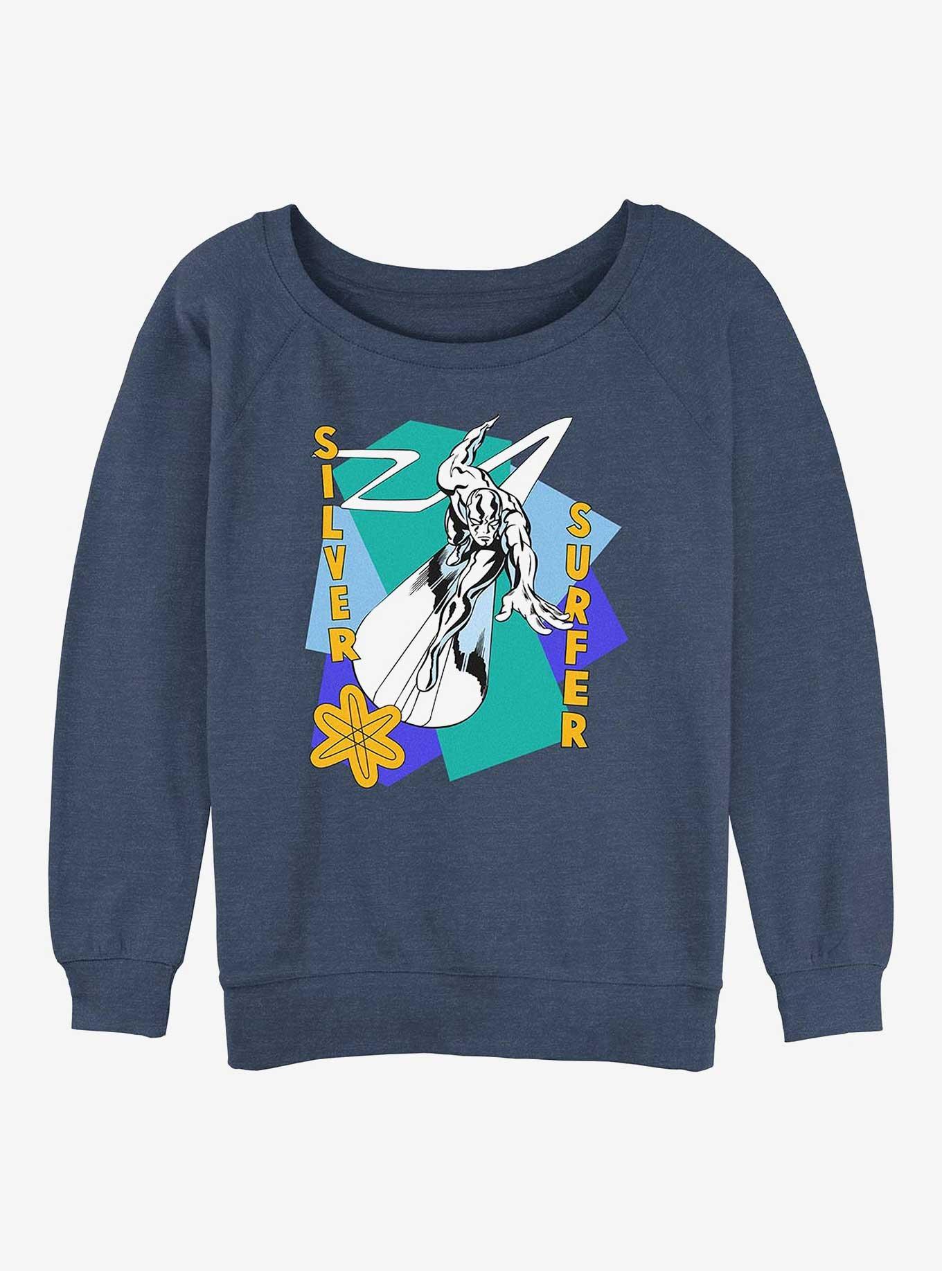 Marvel Fantastic Four Silver Surfer Shapes Girls Slouchy Sweatshirt, BLUEHTR, hi-res