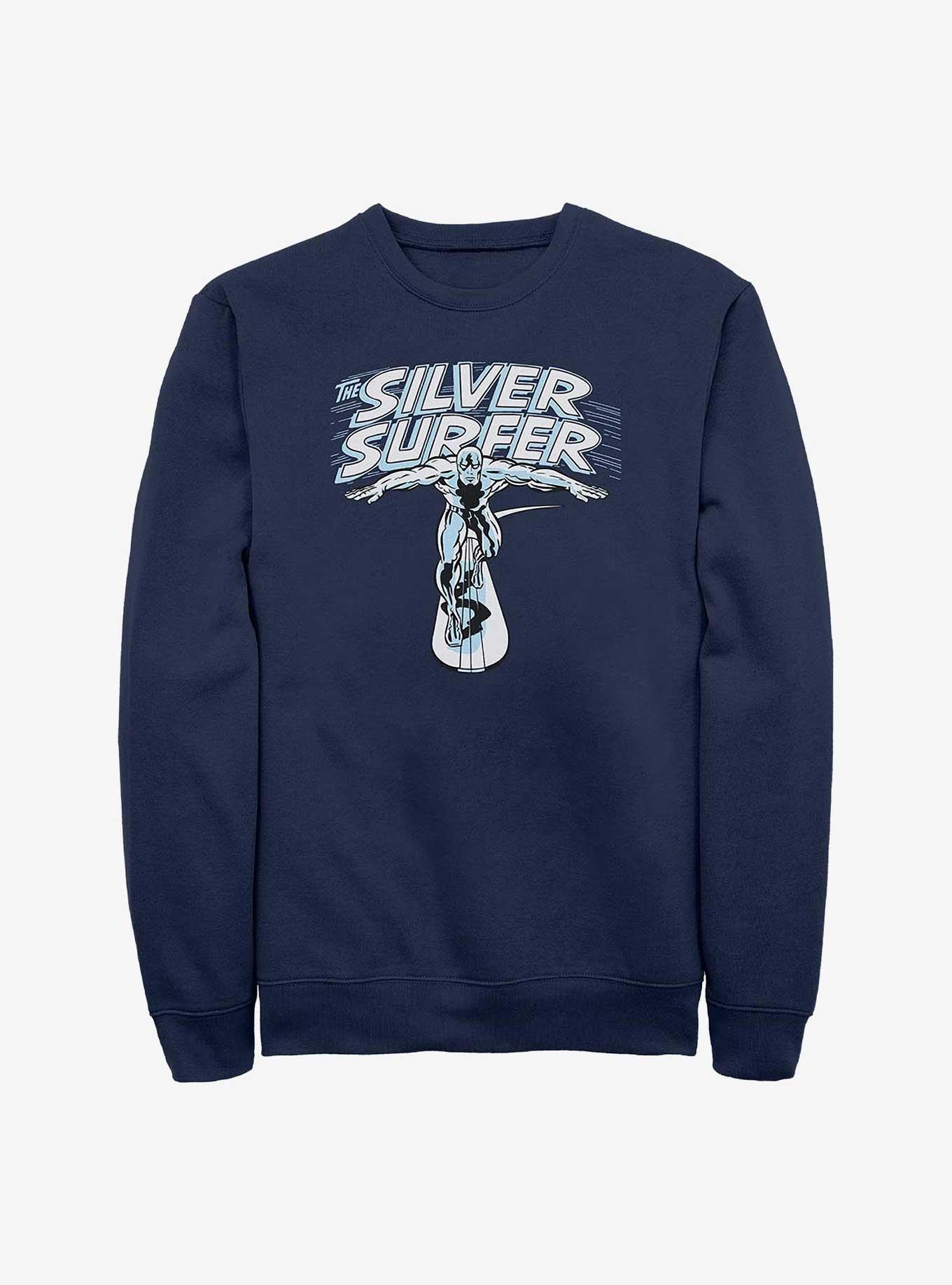 Marvel Fantastic Four Silver Surfer Wordmark Sweatshirt, NAVY, hi-res