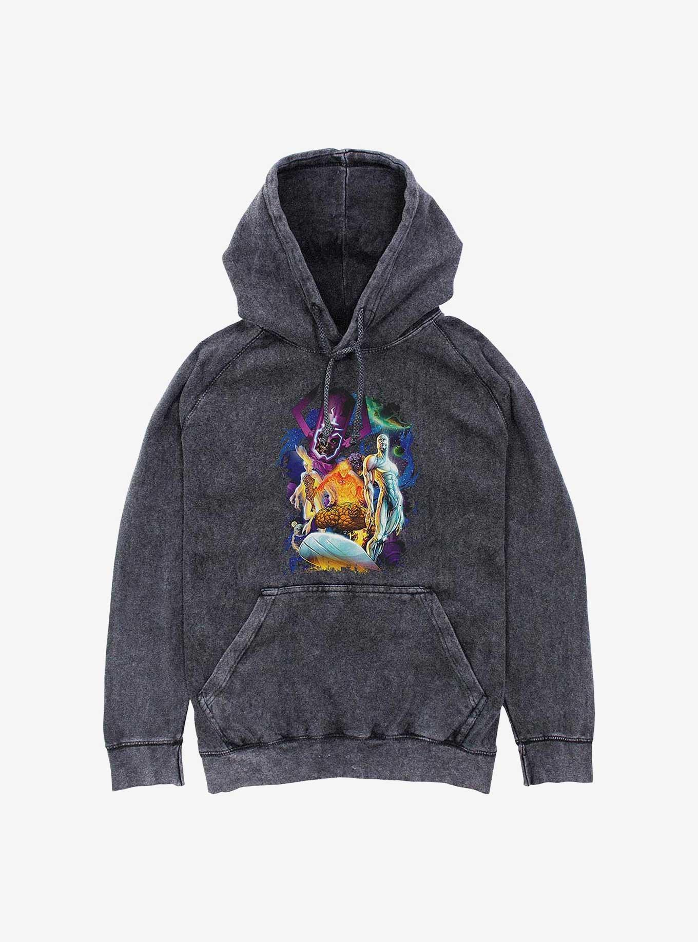 Marvel Fantastic Four Cosmos Mineral Wash Hoodie, BLACK, hi-res