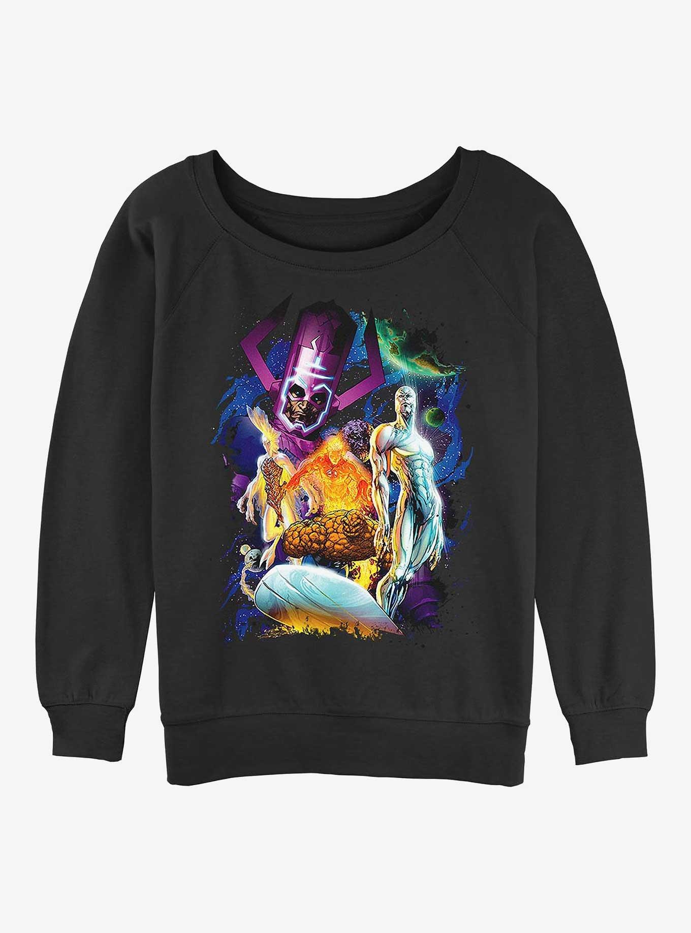 Marvel Fantastic Four Cosmos Girls Slouchy Sweatshirt, BLACK, hi-res