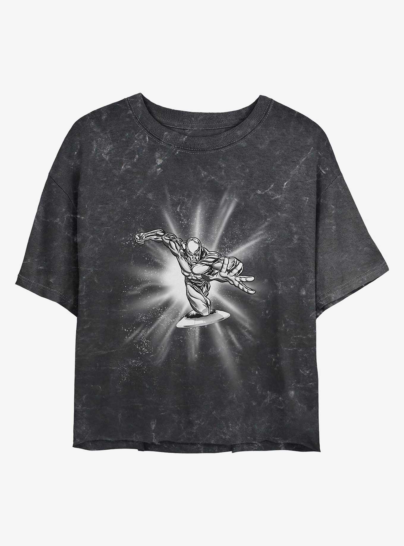 Marvel Fantastic Four Billboard Silver Surfer Girls Mineral Wash Crop T-Shirt, , hi-res