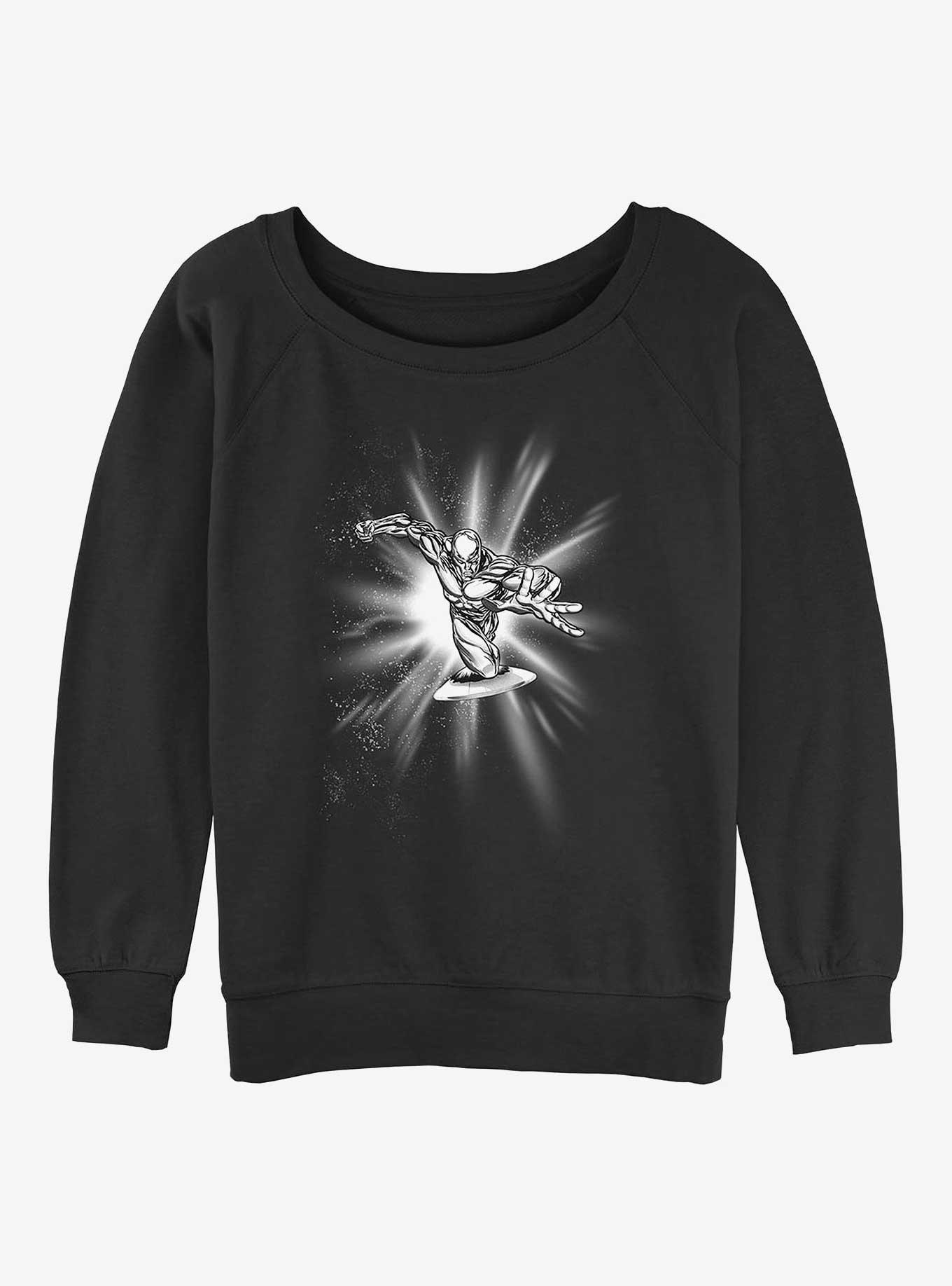 Marvel Fantastic Four Billboard Silver Surfer Girls Slouchy Sweatshirt, BLACK, hi-res