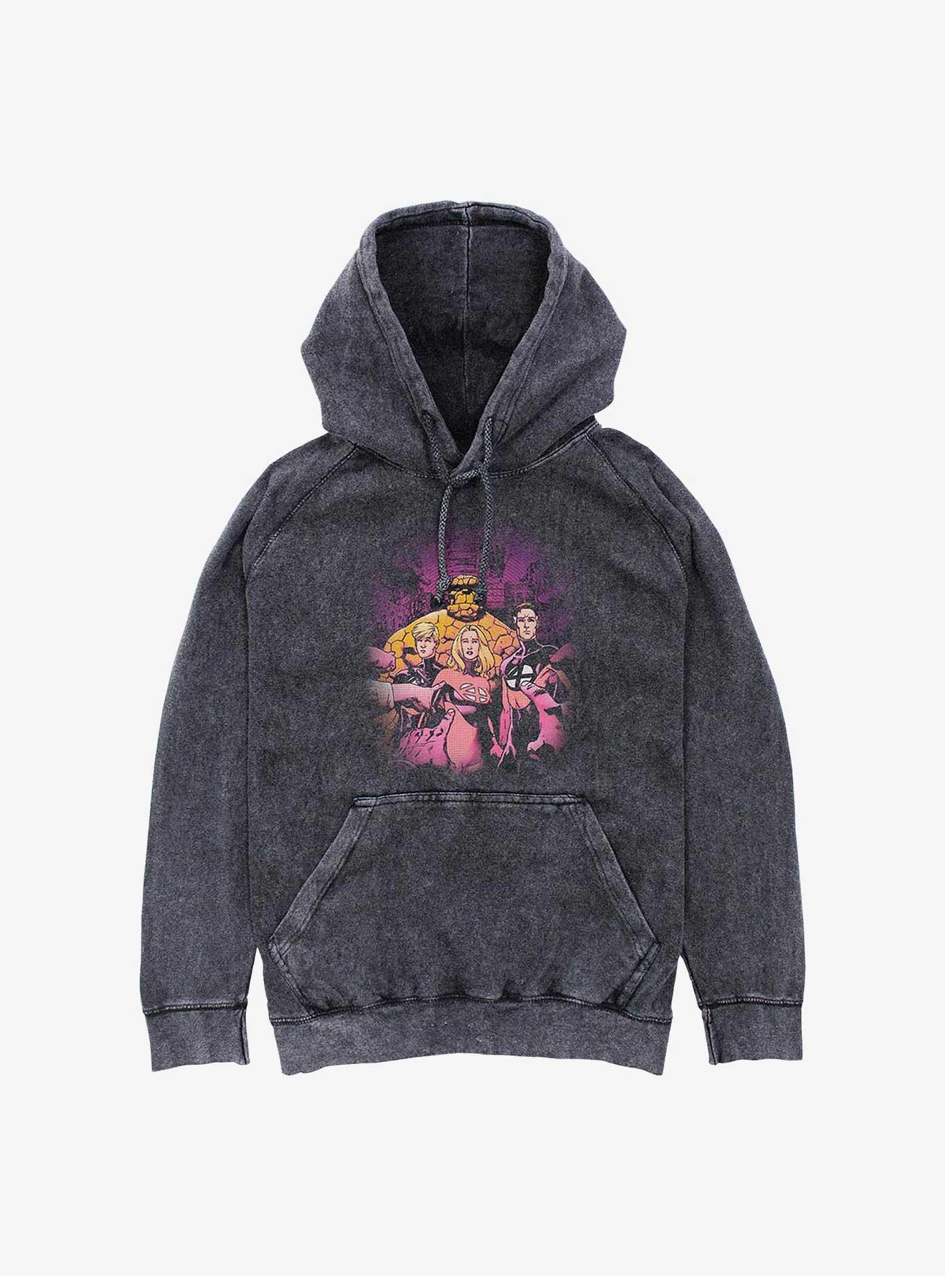 Marvel Fantastic Four Blame Games Mineral Wash Hoodie, BLACK, hi-res