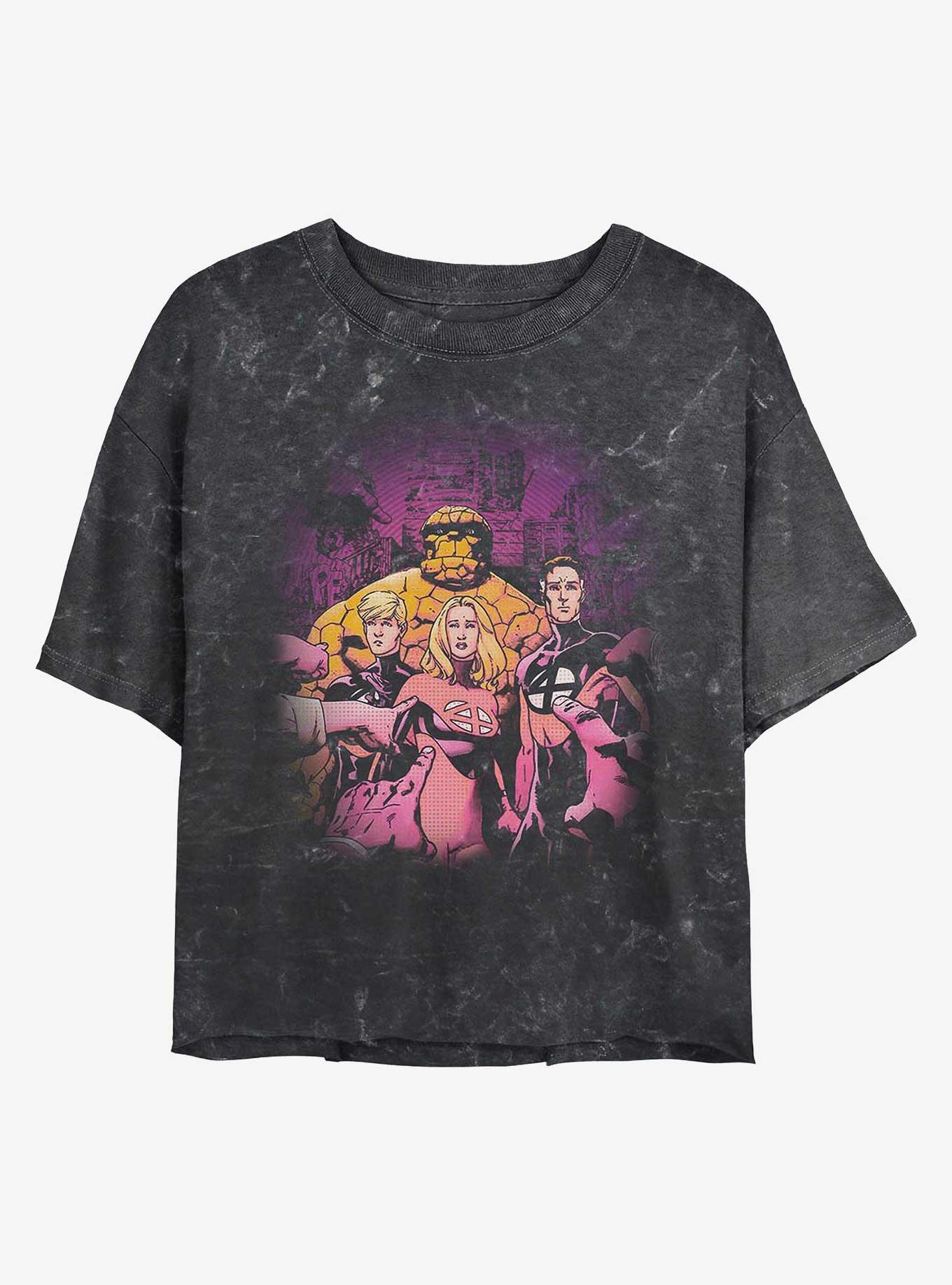 Marvel Fantastic Four Blame Games Mineral Wash T-Shirt, BLACK, hi-res