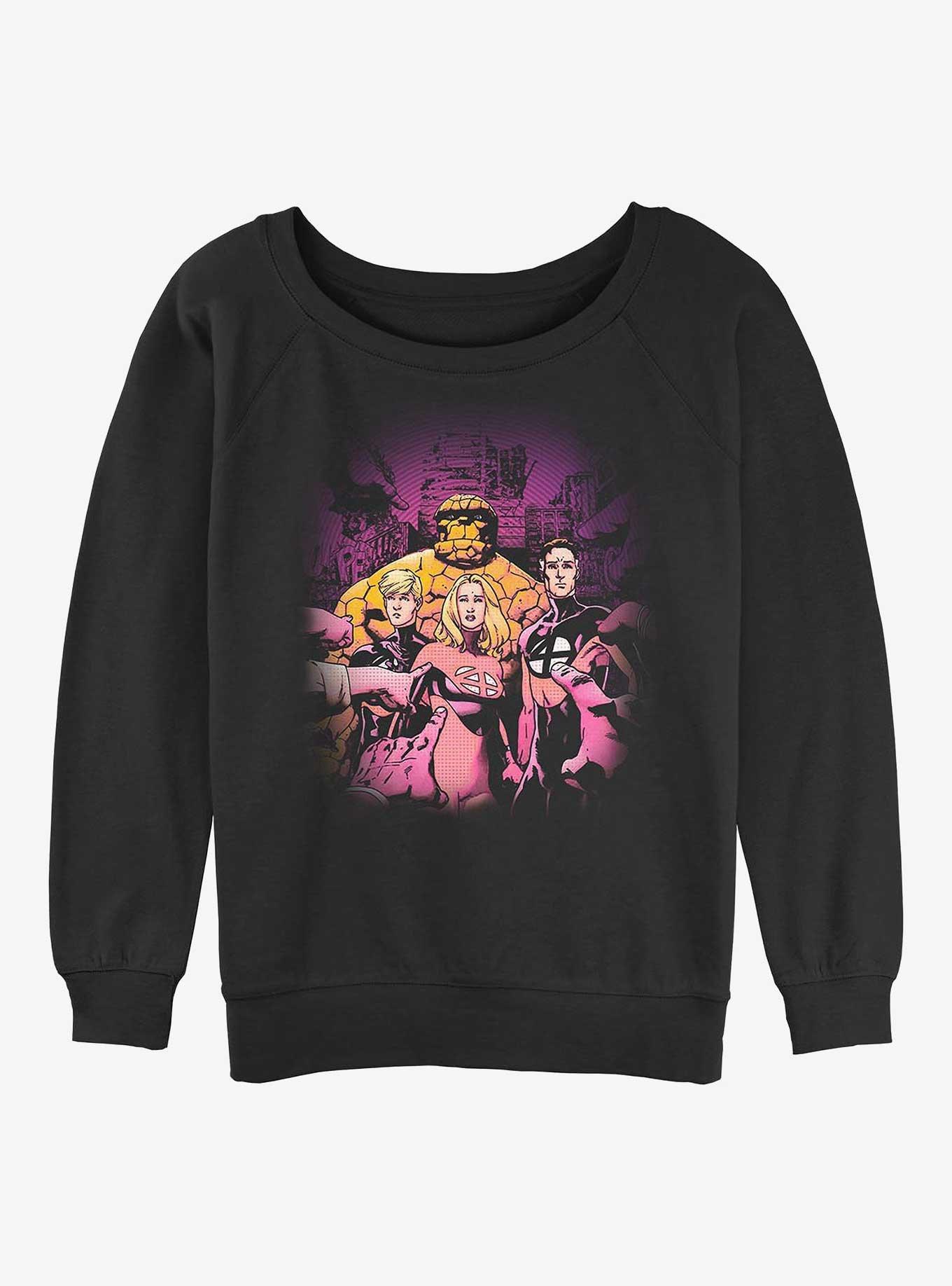 Marvel Fantastic Four Blame Games Girls Slouchy Sweatshirt, BLACK, hi-res