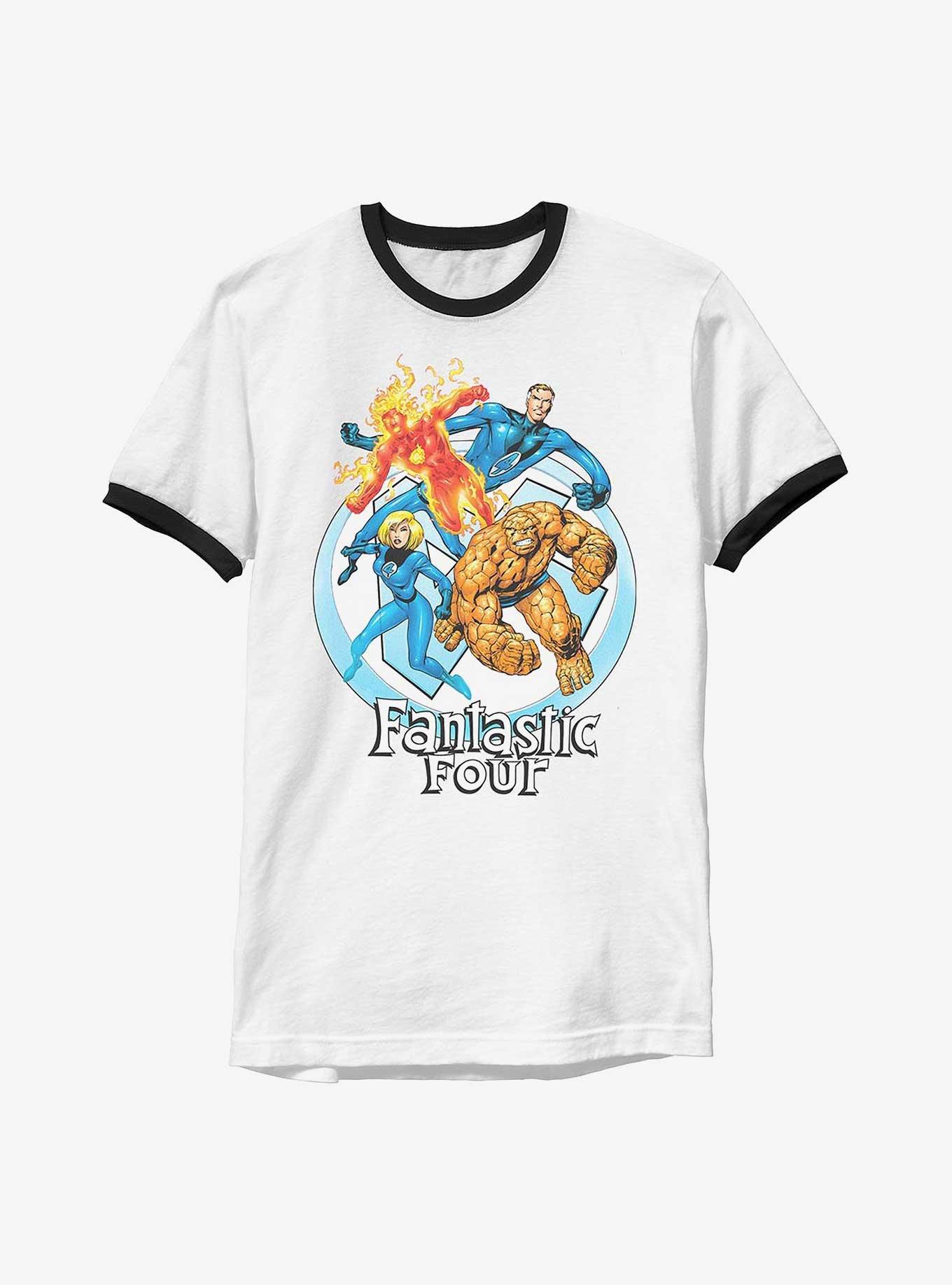 Marvel Fantastic Four Feelin Fantastic Ringer T-Shirt, WHTBLK, hi-res
