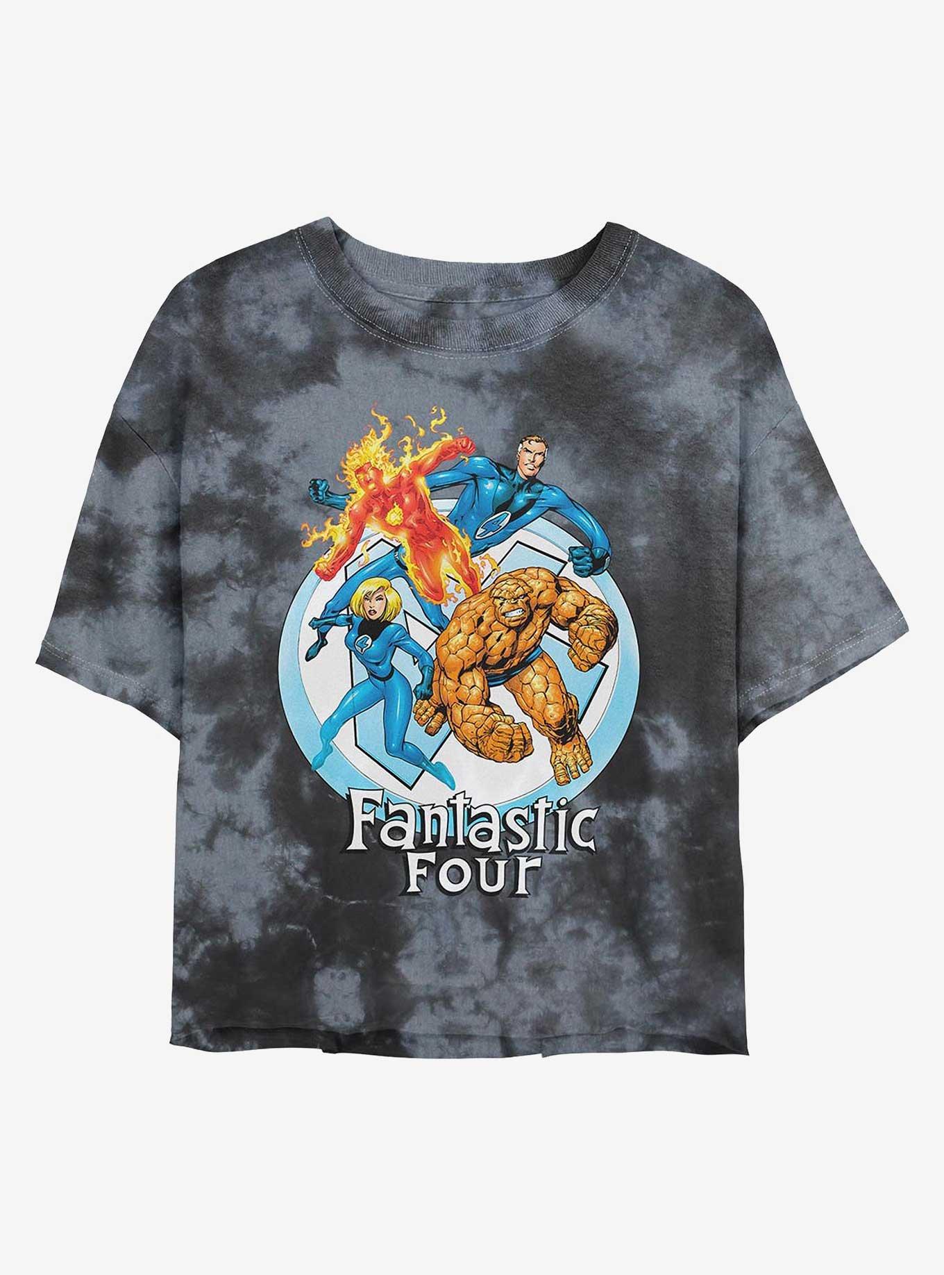 Marvel Fantastic Four Feelin Fantastic Girls Tie-Dye Crop T-Shirt, BLKCHAR, hi-res