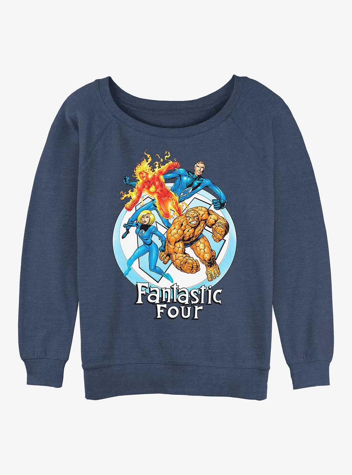 Marvel Fantastic Four Feelin Fantastic Girls Slouchy Sweatshirt, BLUEHTR, hi-res