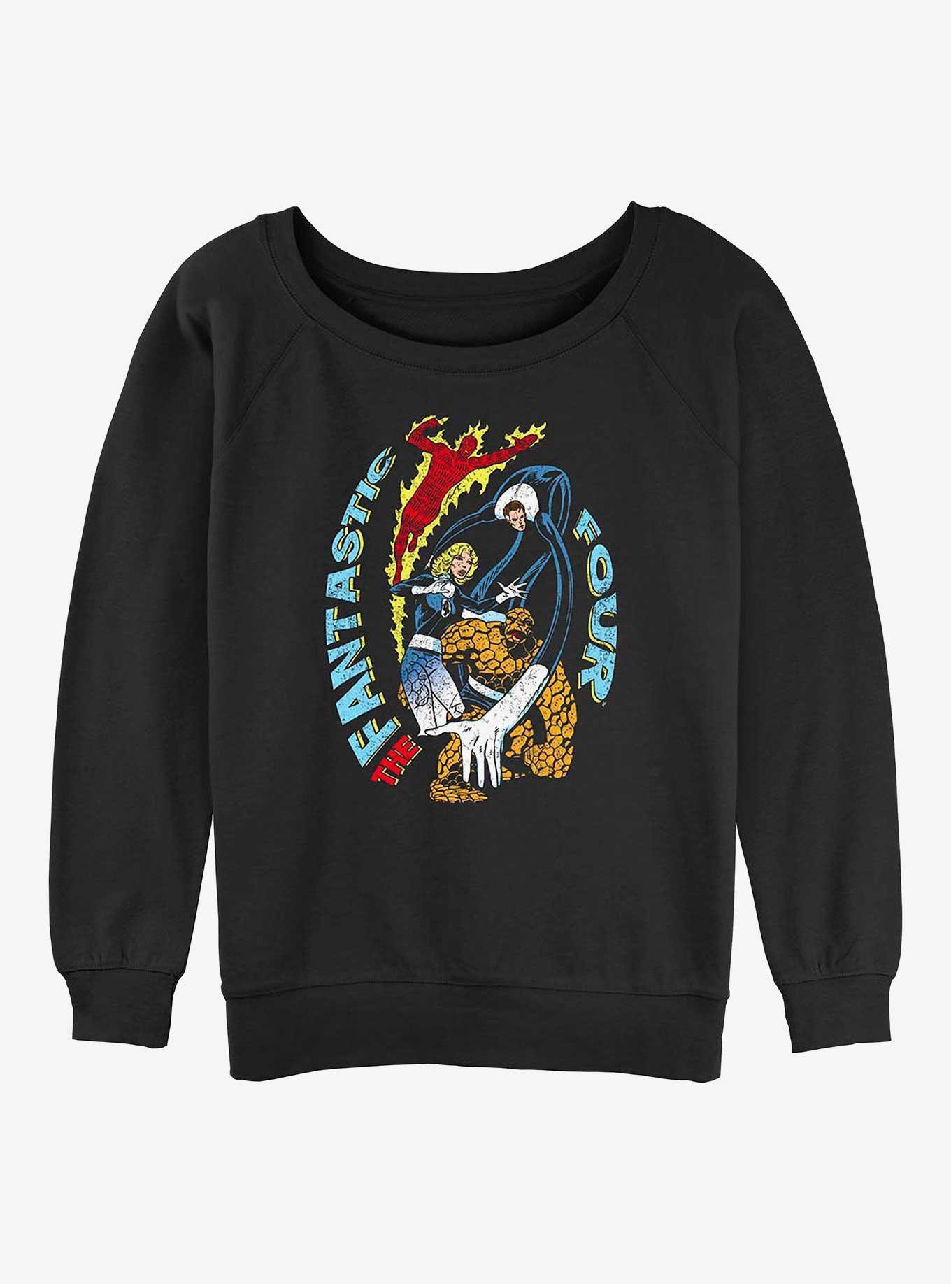 Marvel Fantastic Four Saviors Girls Slouchy Sweatshirt, BLACK, hi-res