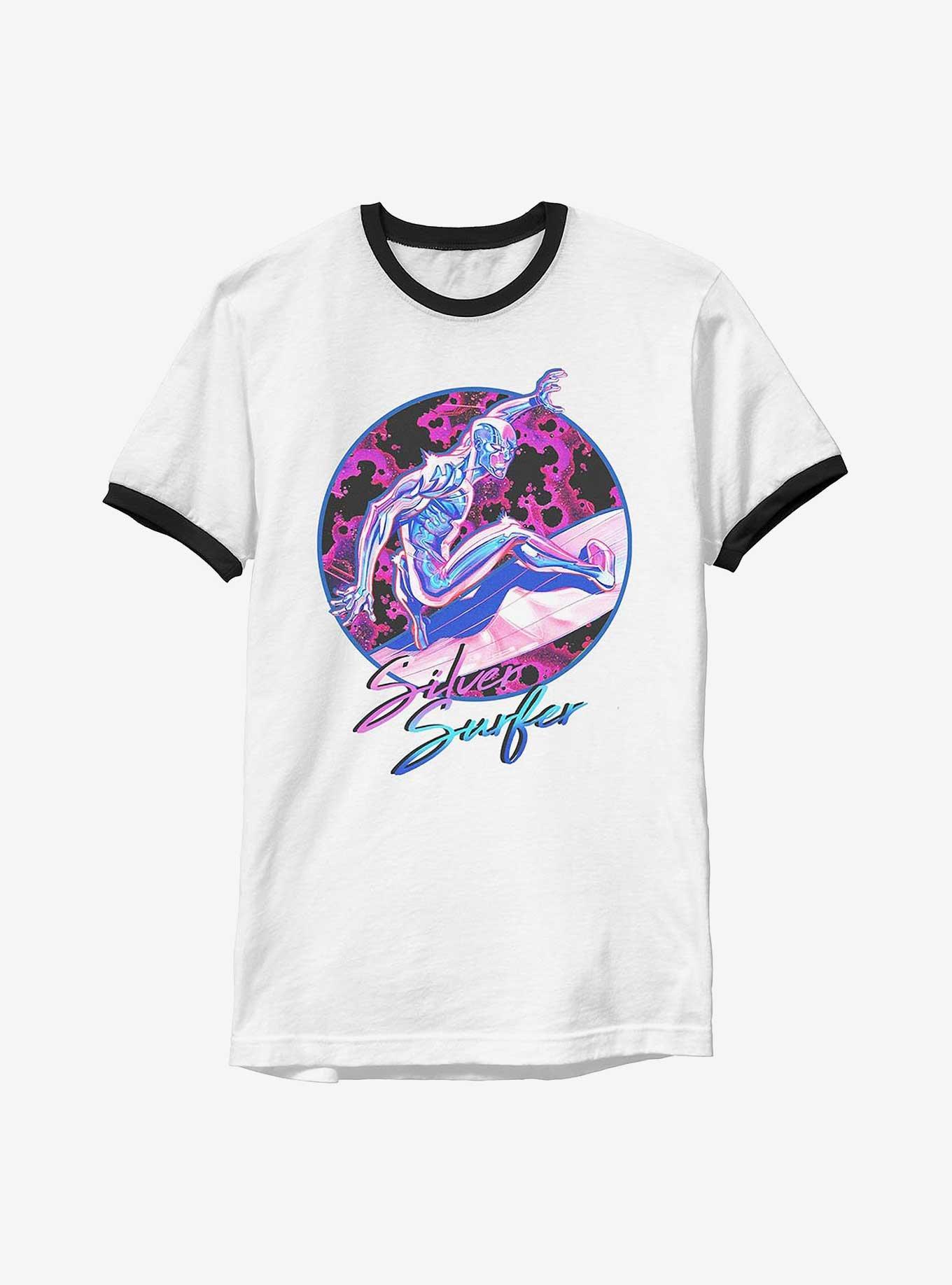 Marvel Fantastic Four Silver Surfer 90s Vibe Ringer T-Shirt, WHTBLK, hi-res