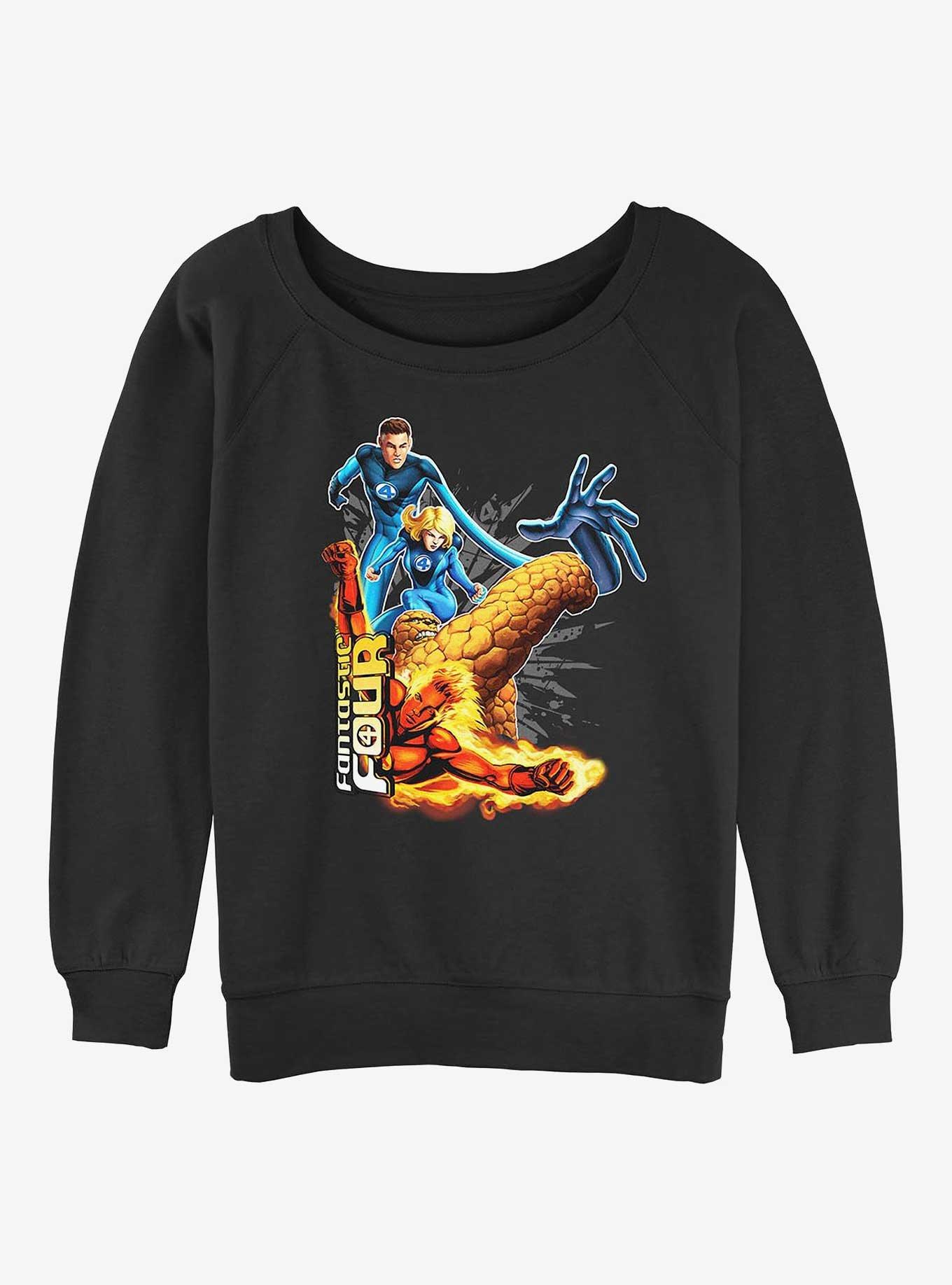 Marvel Fantastic Four Power Pack Girls Slouchy Sweatshirt, BLACK, hi-res