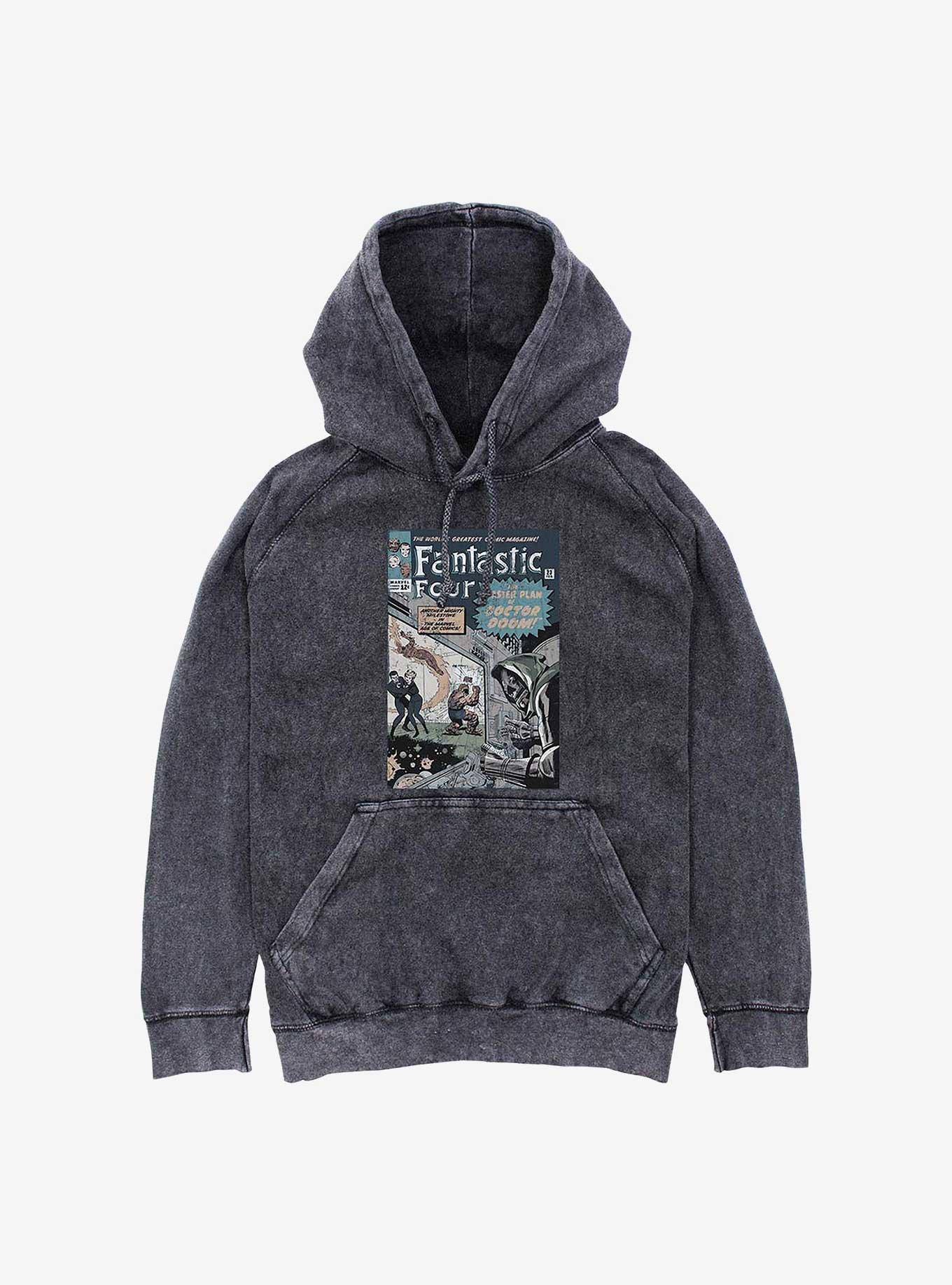 Marvel Fantastic Four Master Plan Mineral Wash Hoodie, BLACK, hi-res