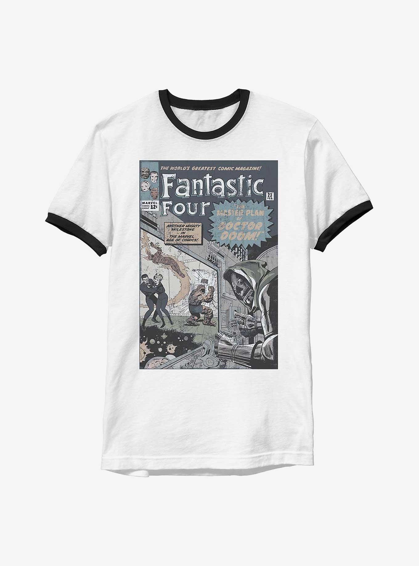 Marvel Fantastic Four Master Plan Ringer T-Shirt, WHTBLK, hi-res