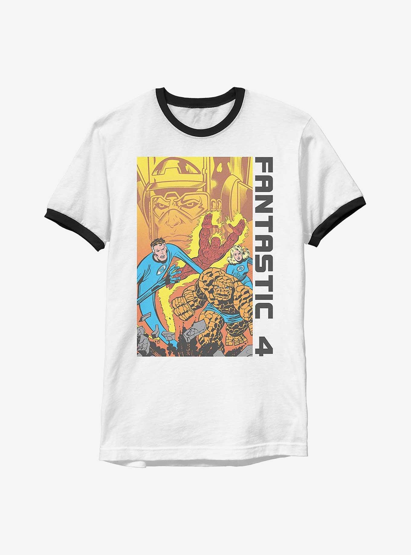 Marvel Fantastic Four Team Run Out Ringer T-Shirt, WHTBLK, hi-res