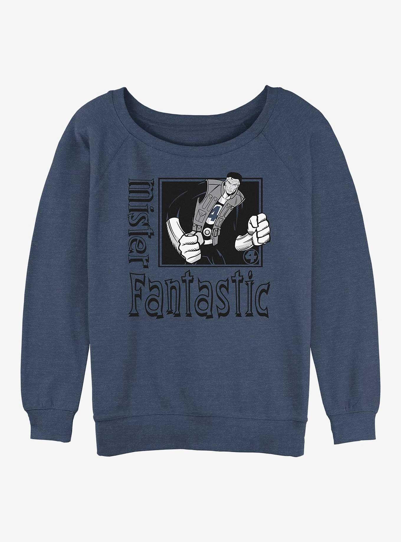 Marvel Fantastic Four Fantastic Pose Girls Slouchy Sweatshirt, BLUEHTR, hi-res