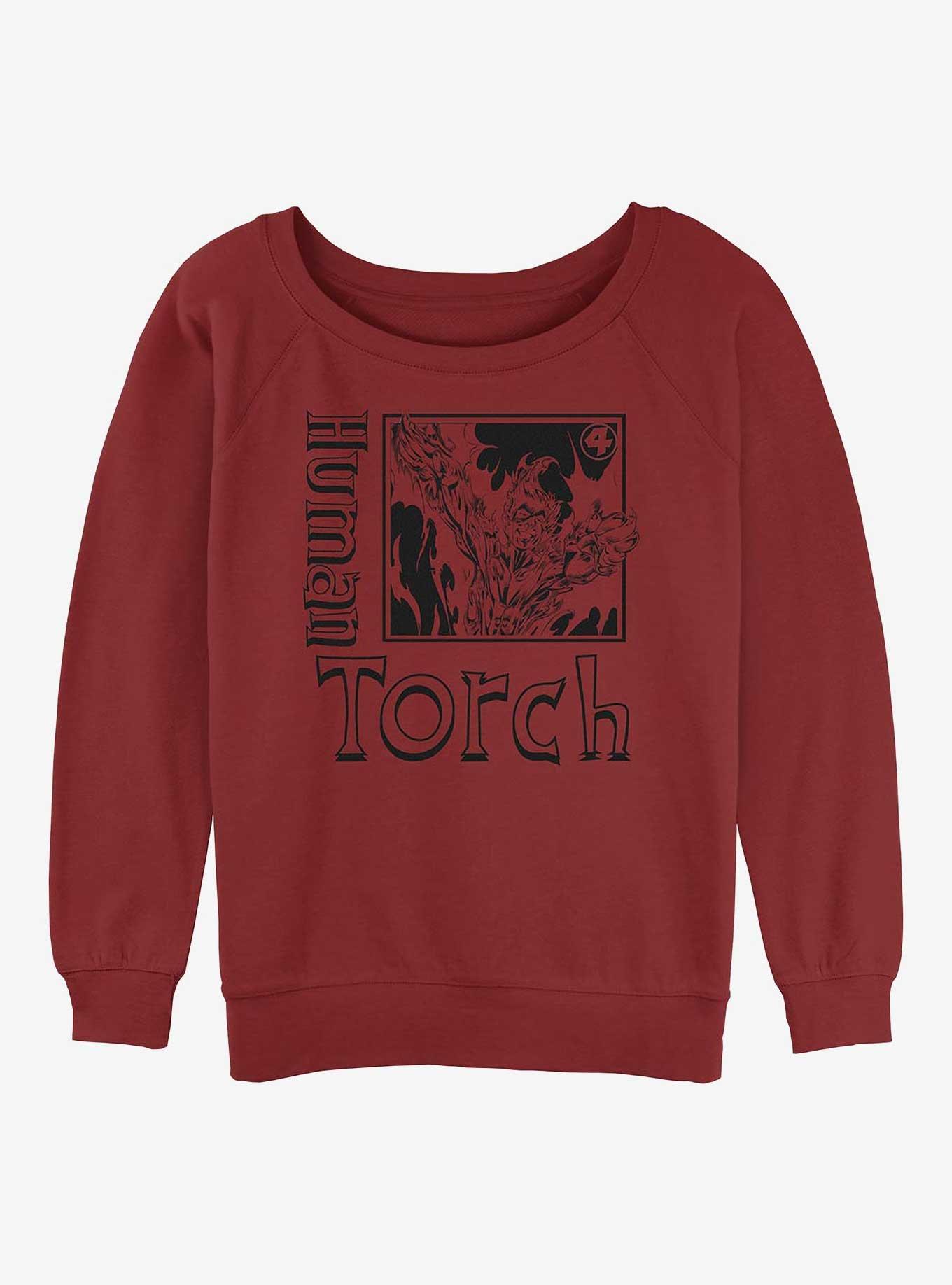 Marvel Fantastic Four Torch Pose Girls Slouchy Sweatshirt, SCARLET, hi-res