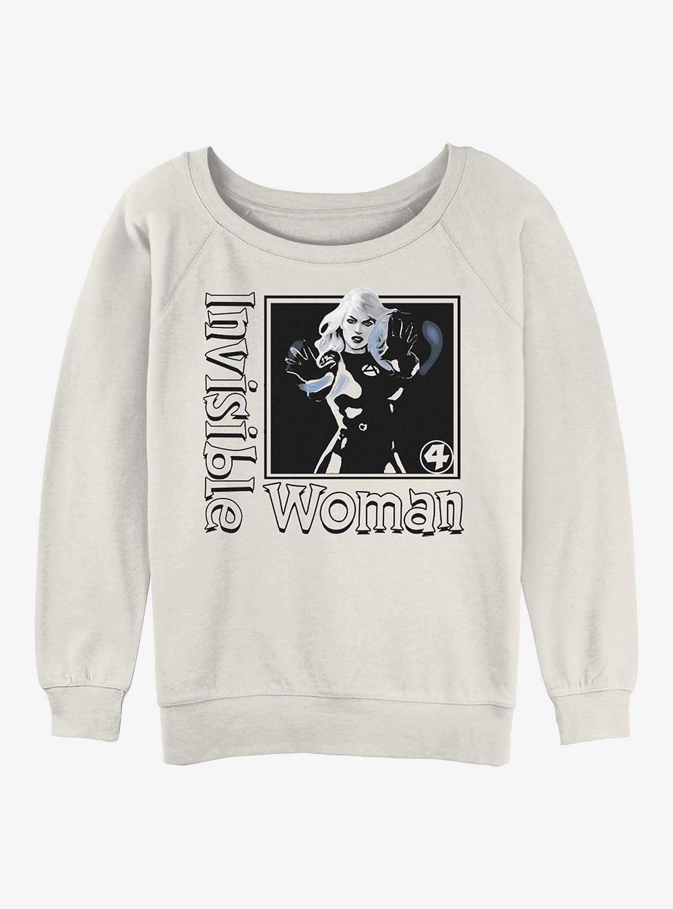 Marvel Fantastic Four Invisible Woman Pose Girls Slouchy Sweatshirt, EGRET, hi-res