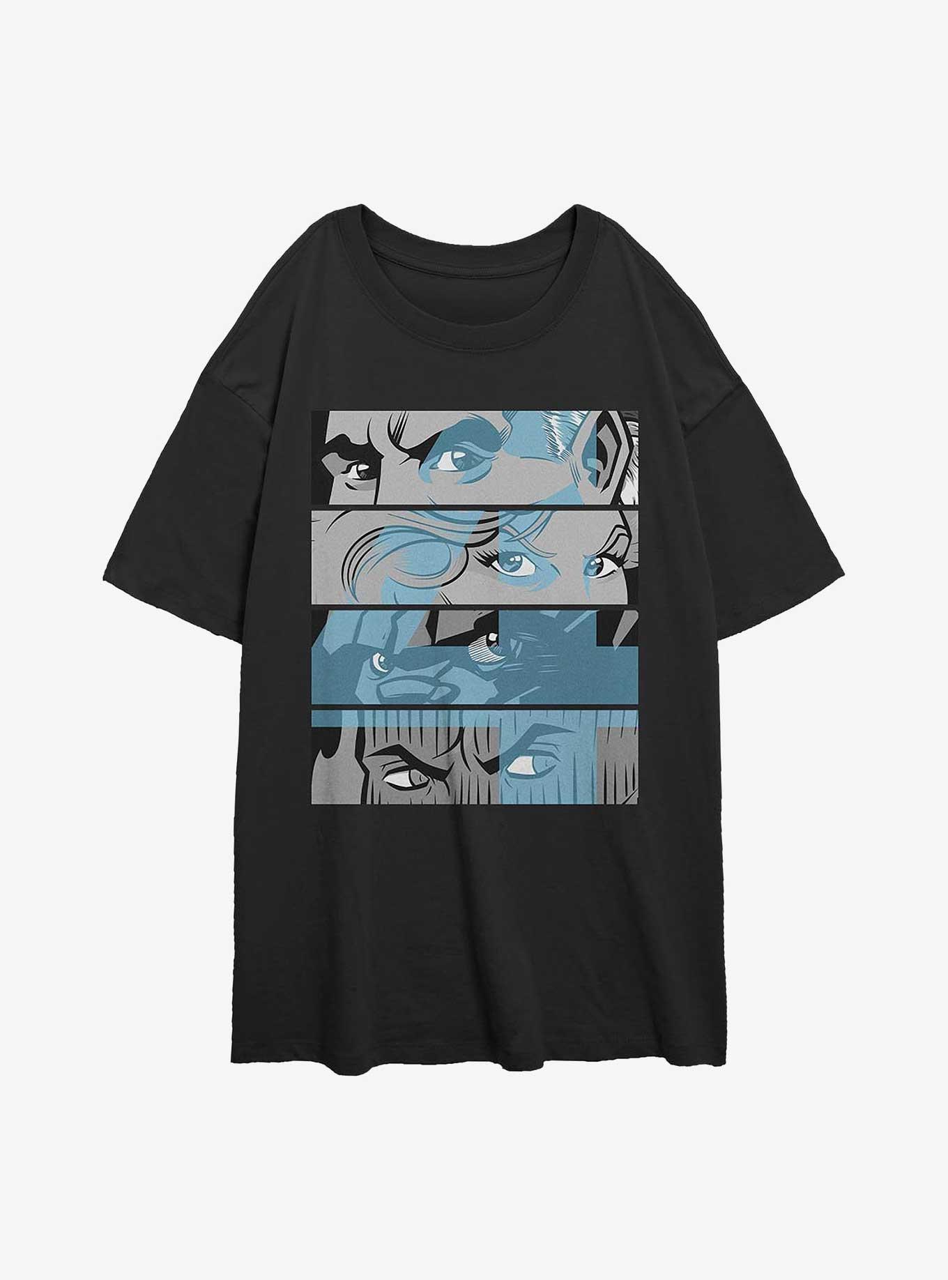 Marvel Fantastic Four Fantastic Blue Eyes Girls Oversized T-Shirt, BLACK, hi-res
