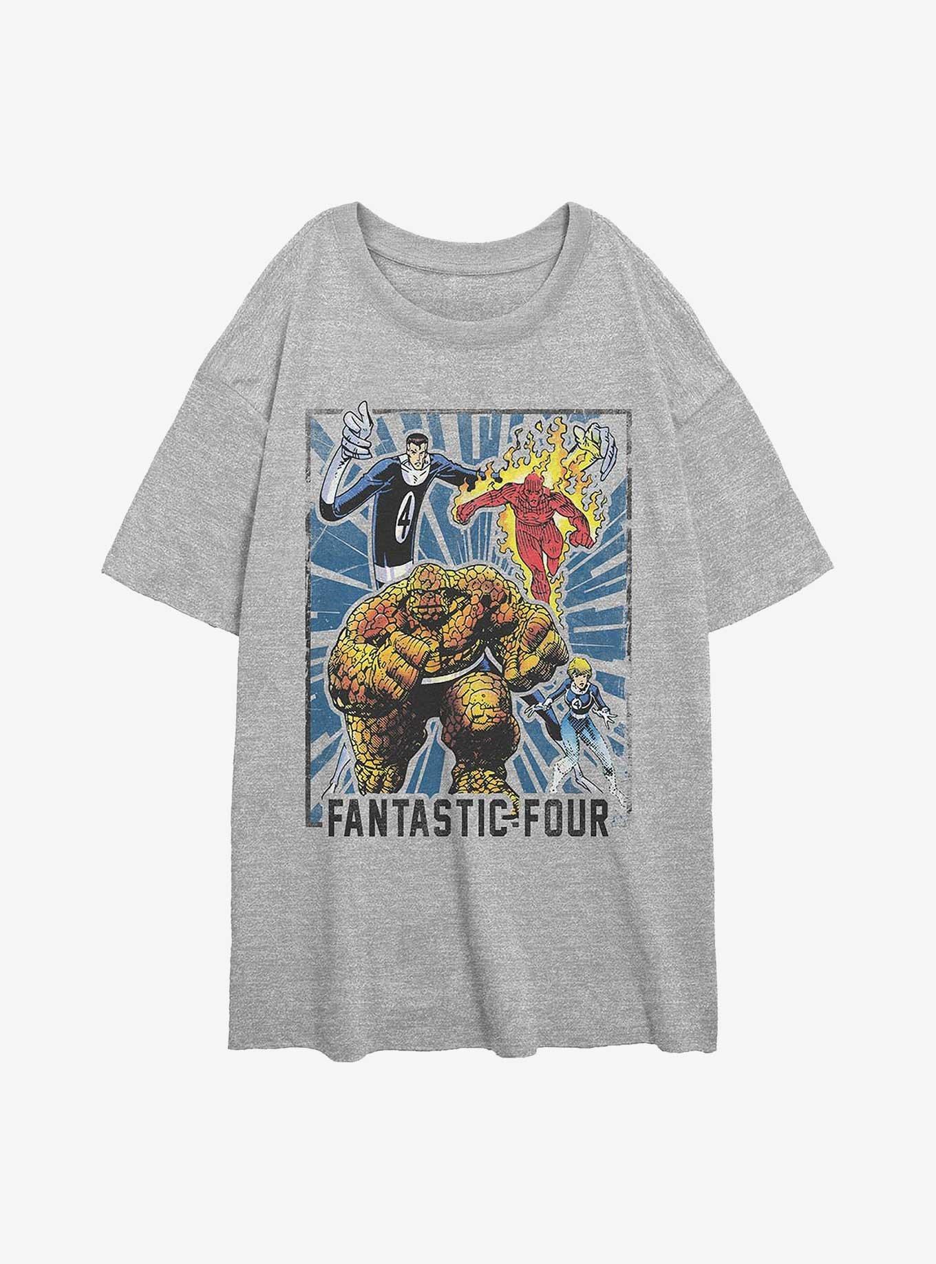 Marvel Fantastic Four In Action Girls Oversized T-Shirt, ATH HTR, hi-res