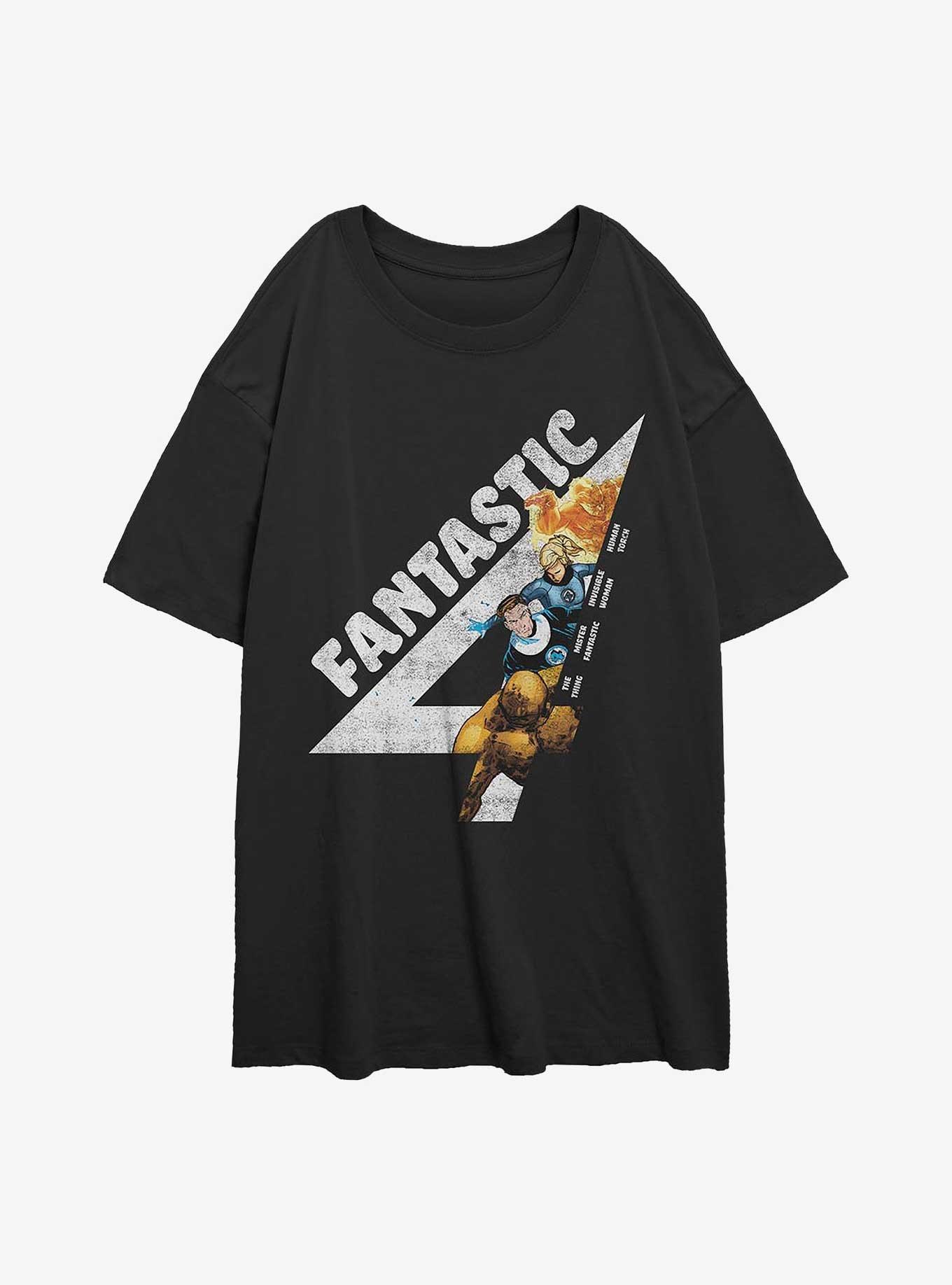 Marvel Fantastic Four Fantastically Vintage Girls Oversized T-Shirt, BLACK, hi-res