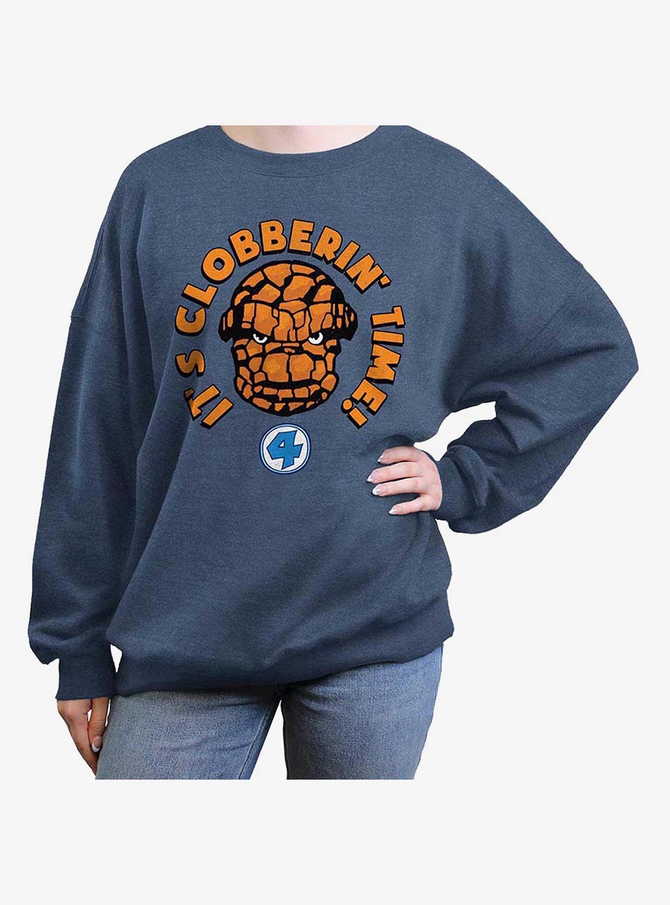 Marvel Fantastic Four Thing Smash Girls Oversized Sweatshirt, BLUEHTR, hi-res