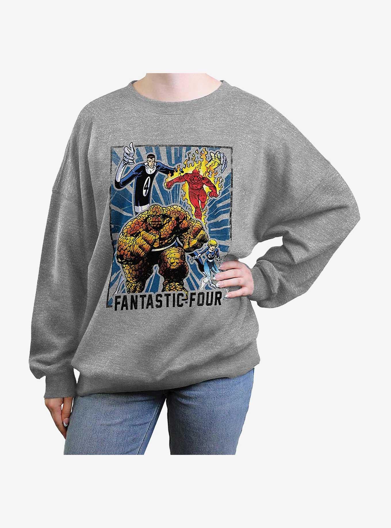 Marvel Fantastic Four In Action Girls Oversized Sweatshirt, HEATHER GR, hi-res