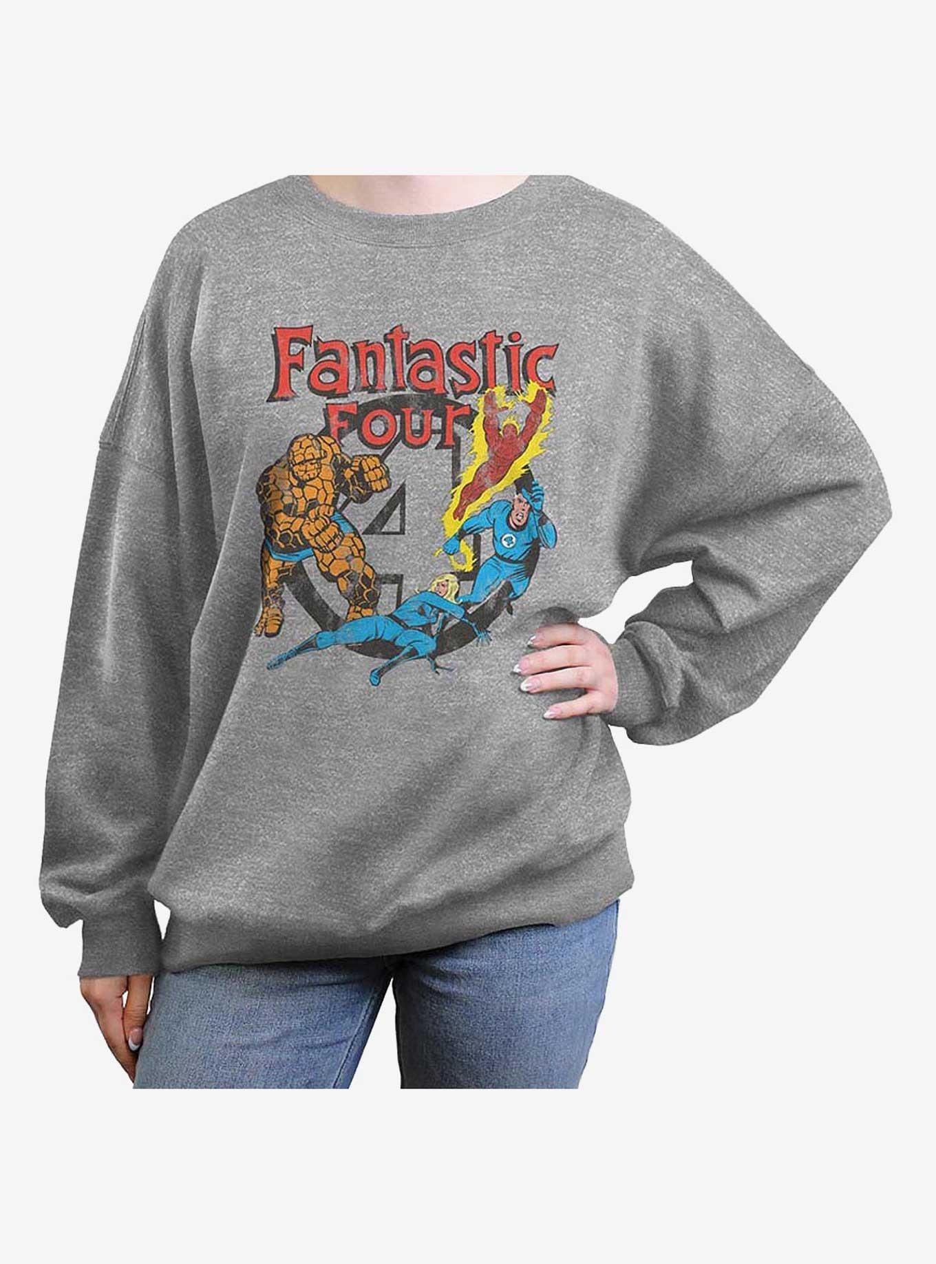 Marvel Fantastic Four Squad Girls Oversized Sweatshirt, HEATHER GR, hi-res