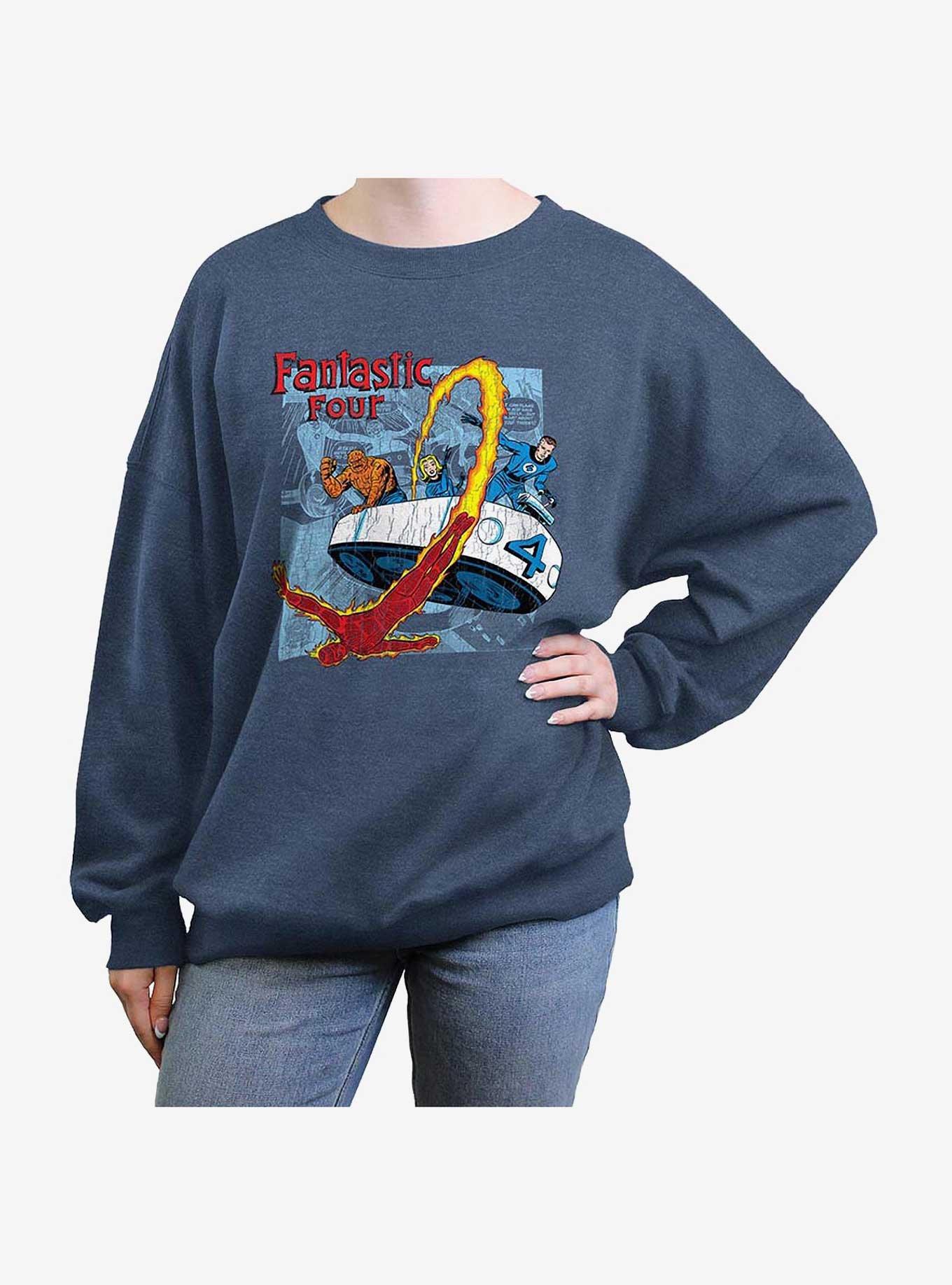 Marvel Fantastic Four Comic Girls Oversized Sweatshirt, BLUEHTR, hi-res