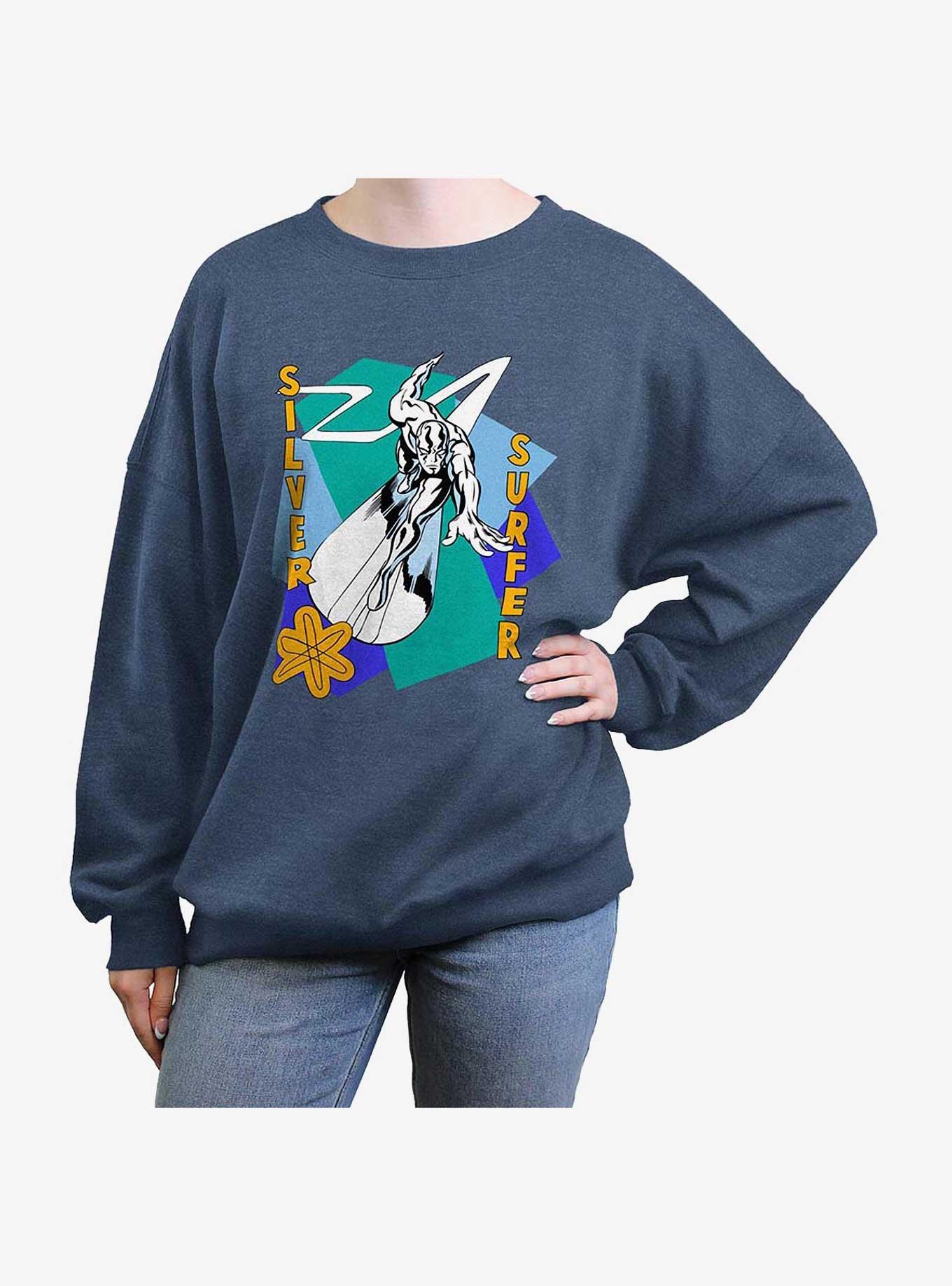 Marvel Fantastic Four Silver Surfer Shapes Girls Oversized Sweatshirt, BLUEHTR, hi-res