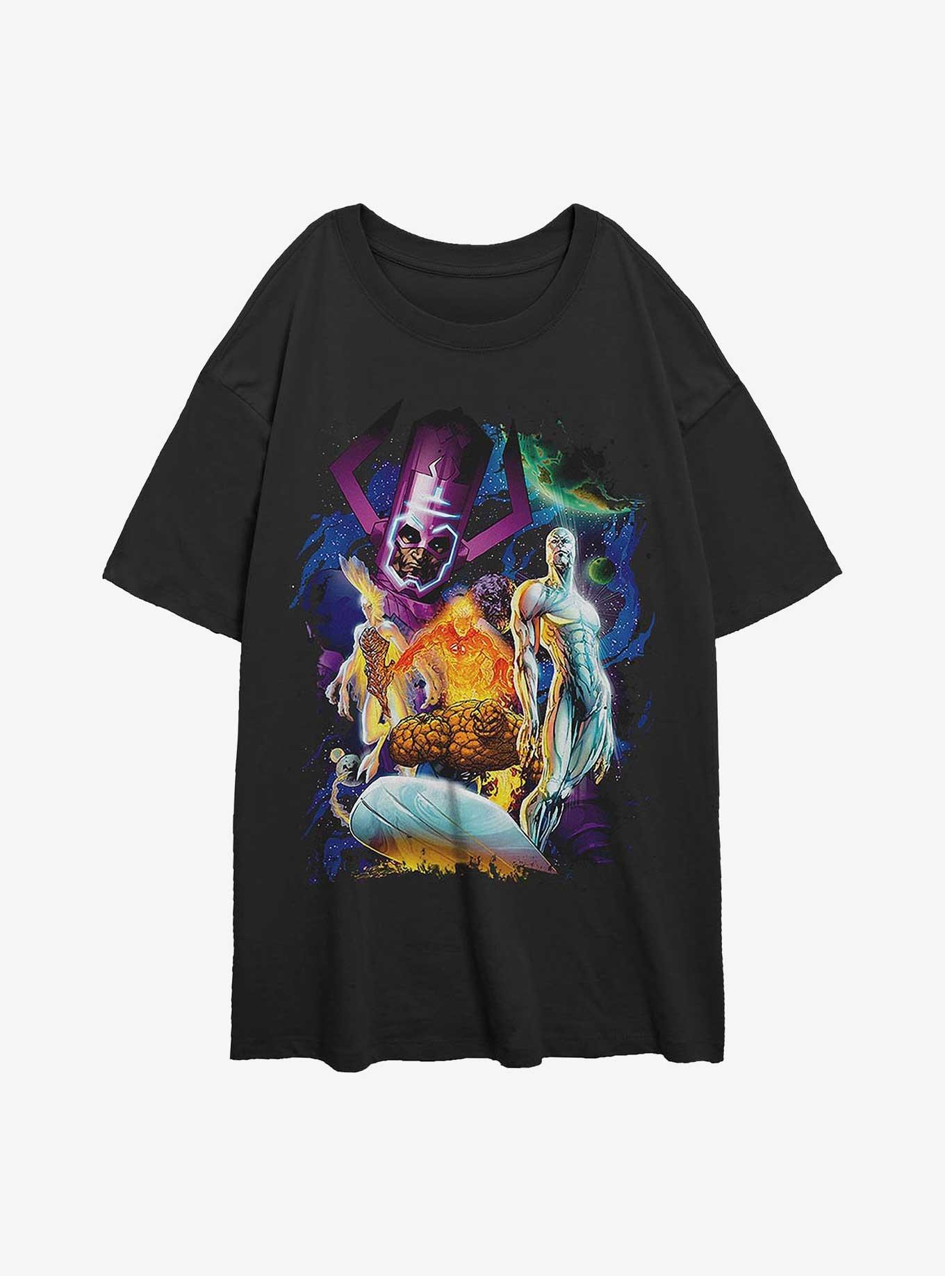 Marvel Fantastic Four Cosmos Girls Oversized T-Shirt, BLACK, hi-res