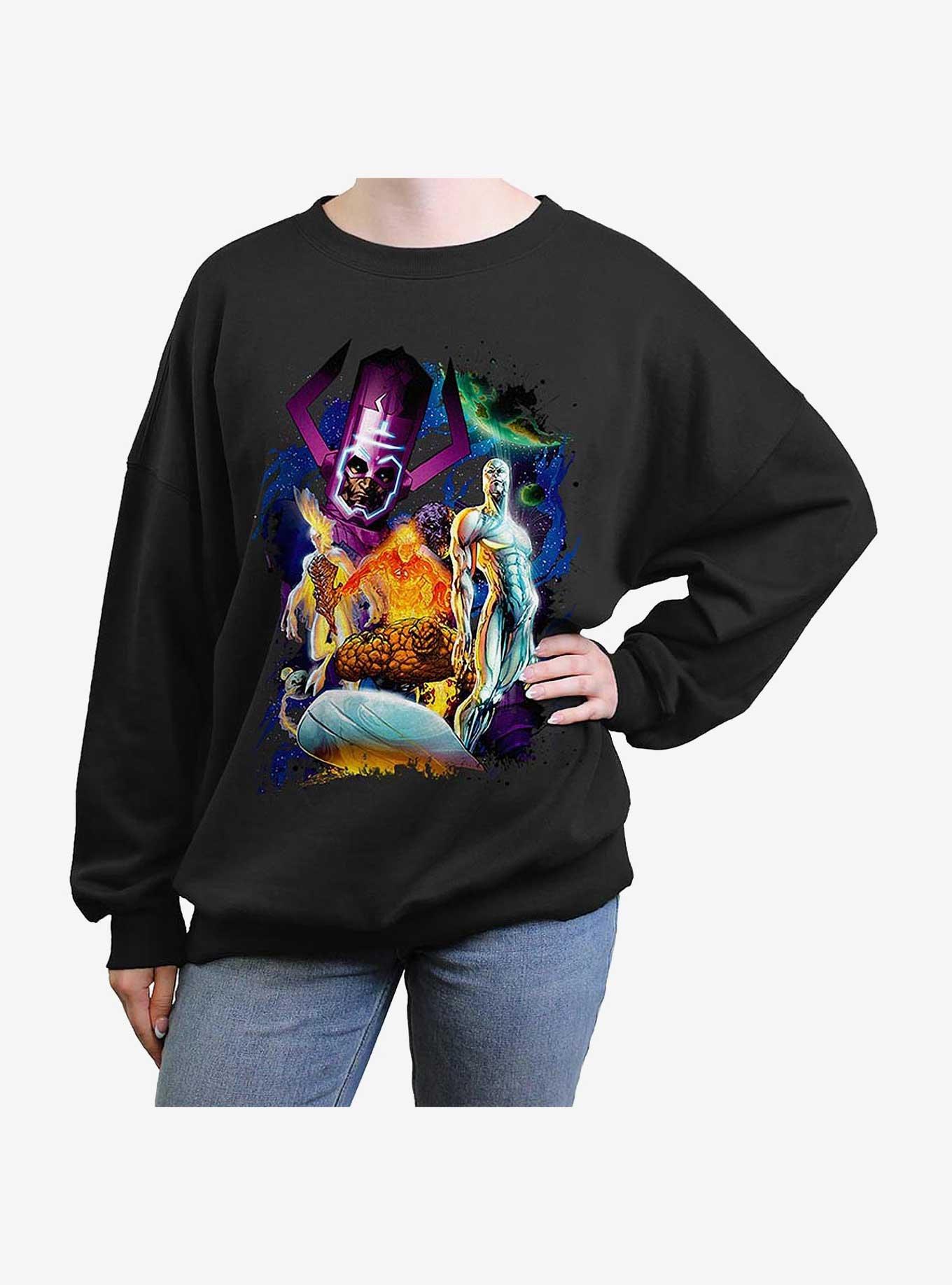 Marvel Fantastic Four Cosmos Girls Oversized Sweatshirt, BLACK, hi-res