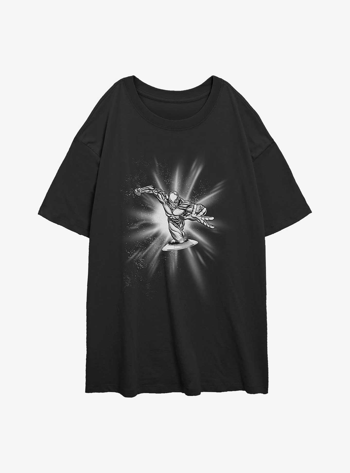 Marvel Fantastic Four Billboard Silver Surfer Girls Oversized T-Shirt, BLACK, hi-res