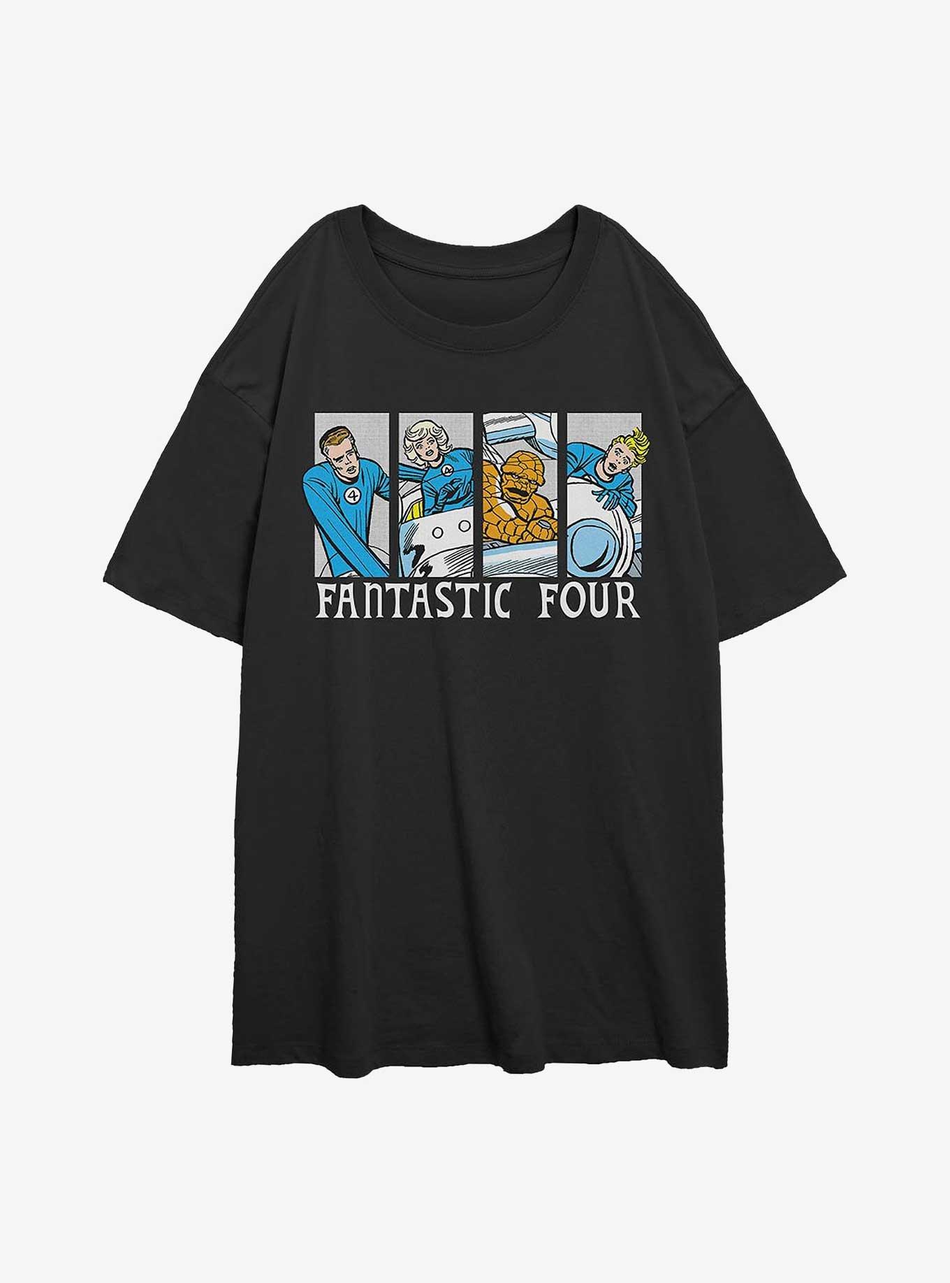 Marvel Fantastic Four Fantastic Comic Girls Oversized T-Shirt, BLACK, hi-res