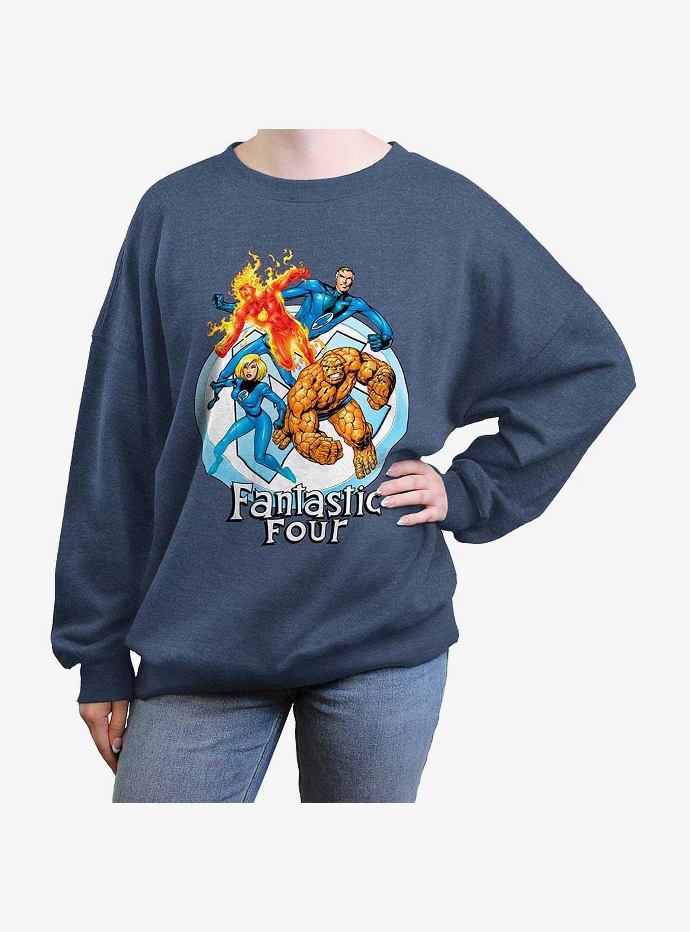 Marvel Fantastic Four Feelin Fantastic Girls Oversized Sweatshirt, BLUEHTR, hi-res